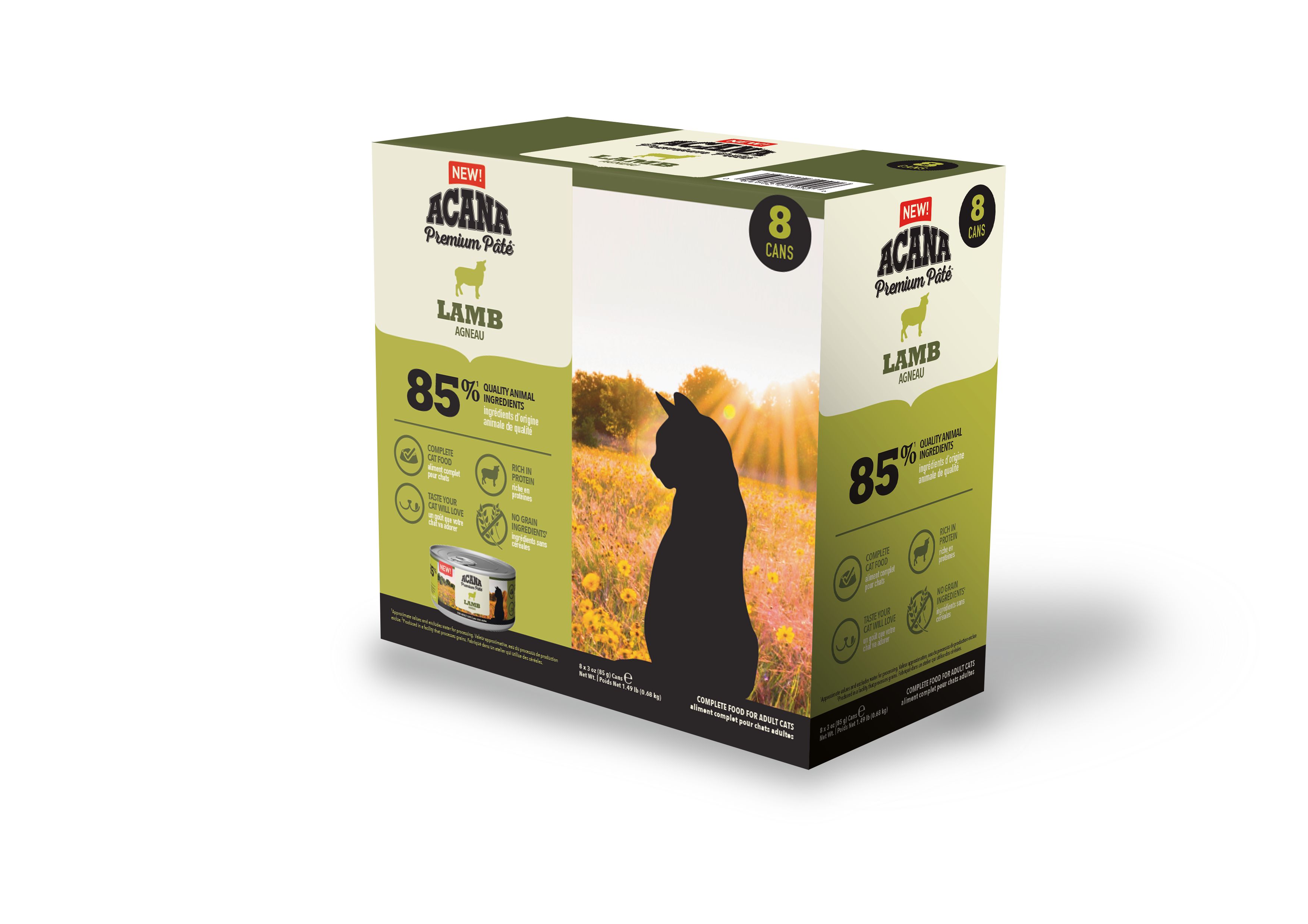 Premium Pat&eacute; Lamb V&aring;tfoder f&ouml;r katt 8x85g