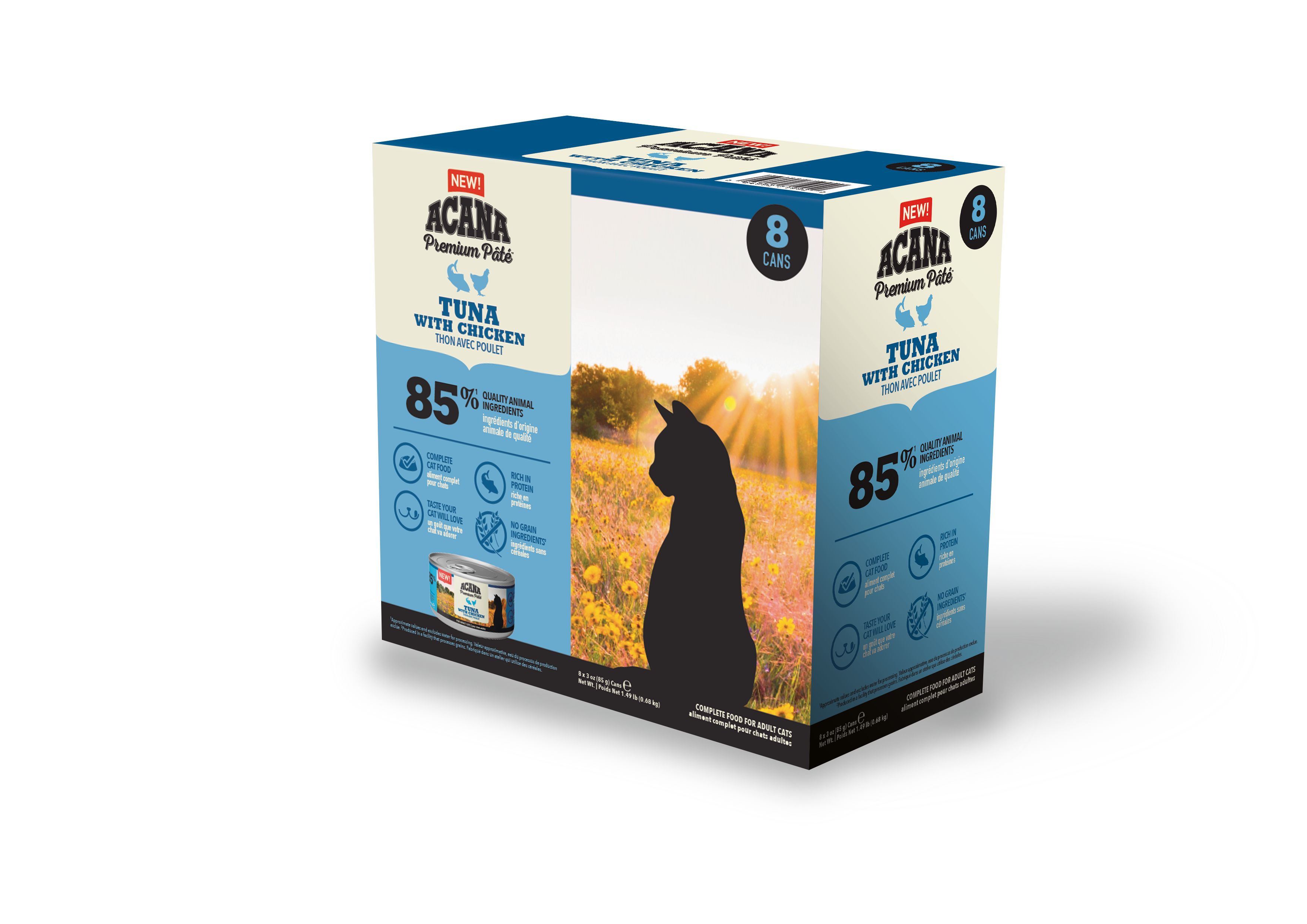 Premium Pat&eacute; Tuna/Chicken V&aring;tfoder f&ouml;r katt 8x85g