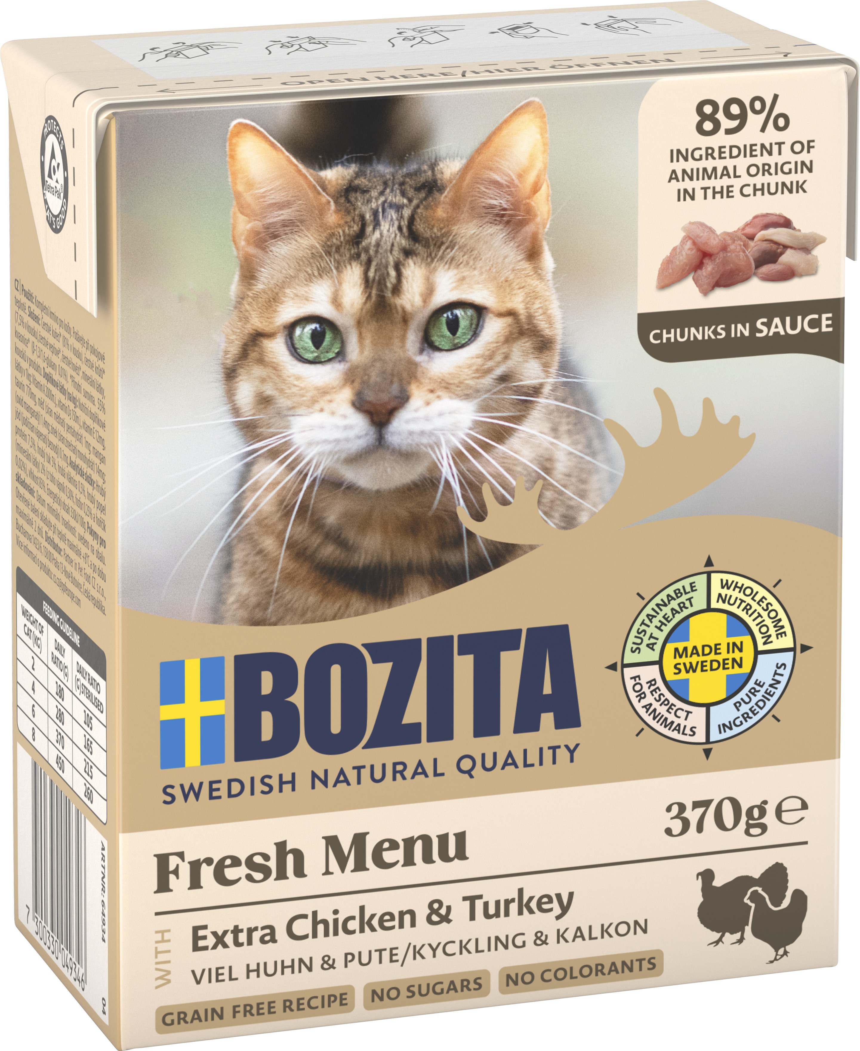 Chicken &amp; Turkey Chunks in Sauce V&aring;tfoder 370g