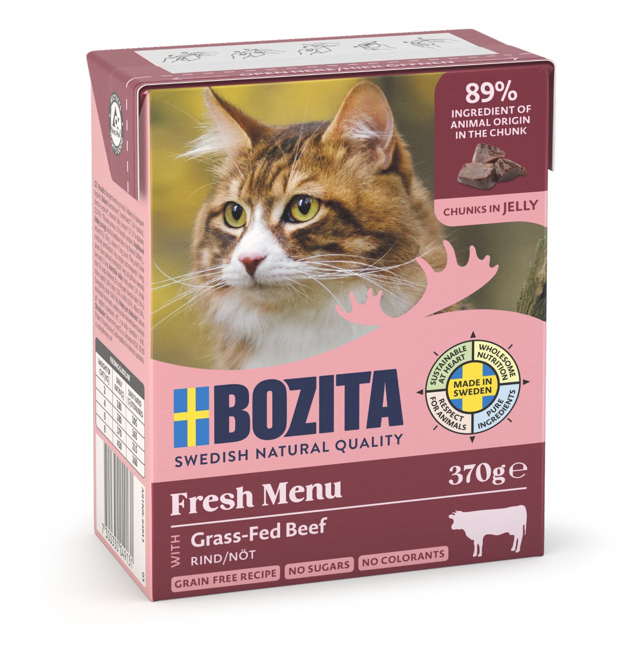Minced Beef Chunks in Jelly V&aring;tfoder f&ouml;r katt 370g