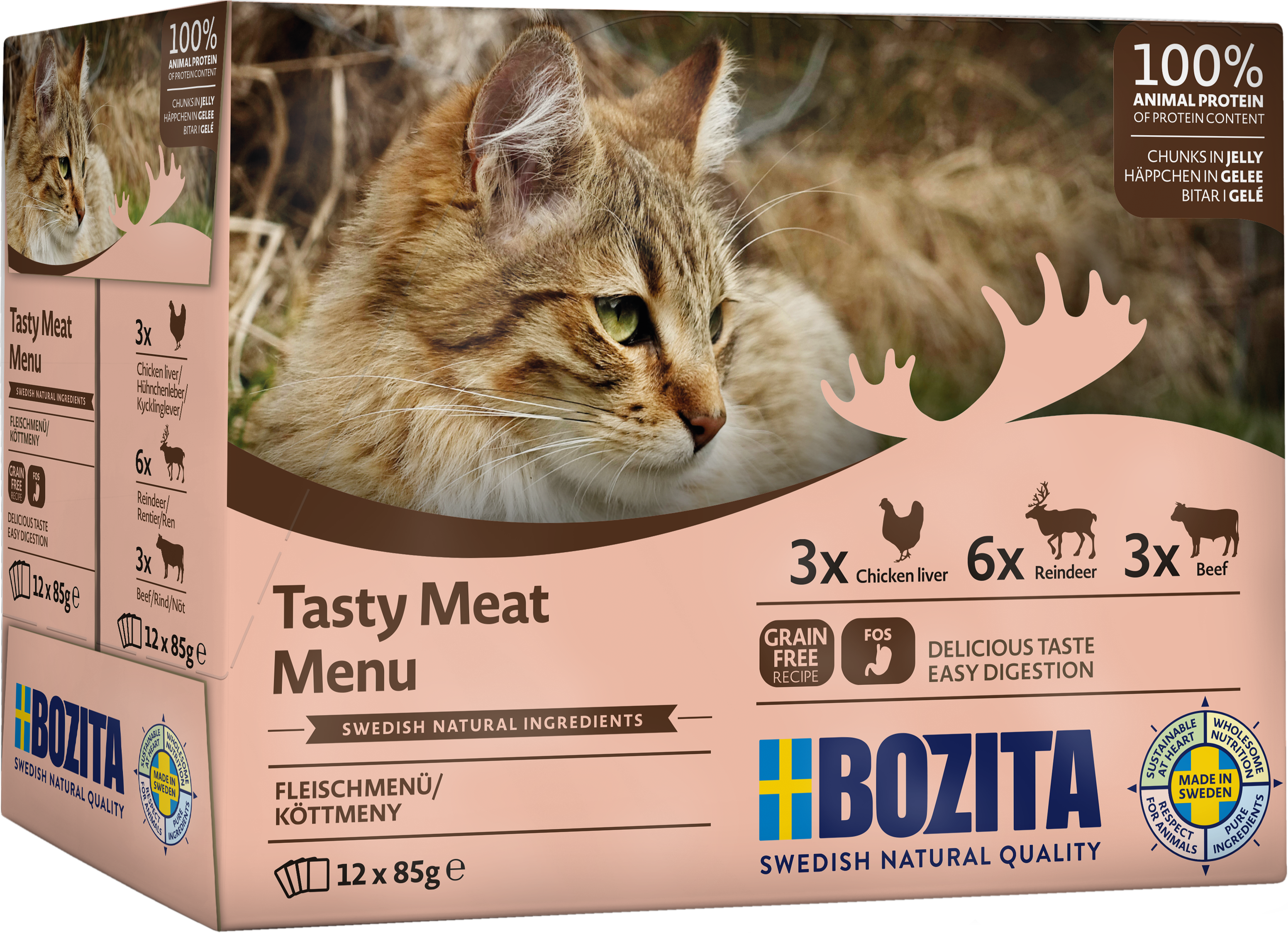 Tasty Meat Menu in Jelly Våtfoder för katt 12x85g