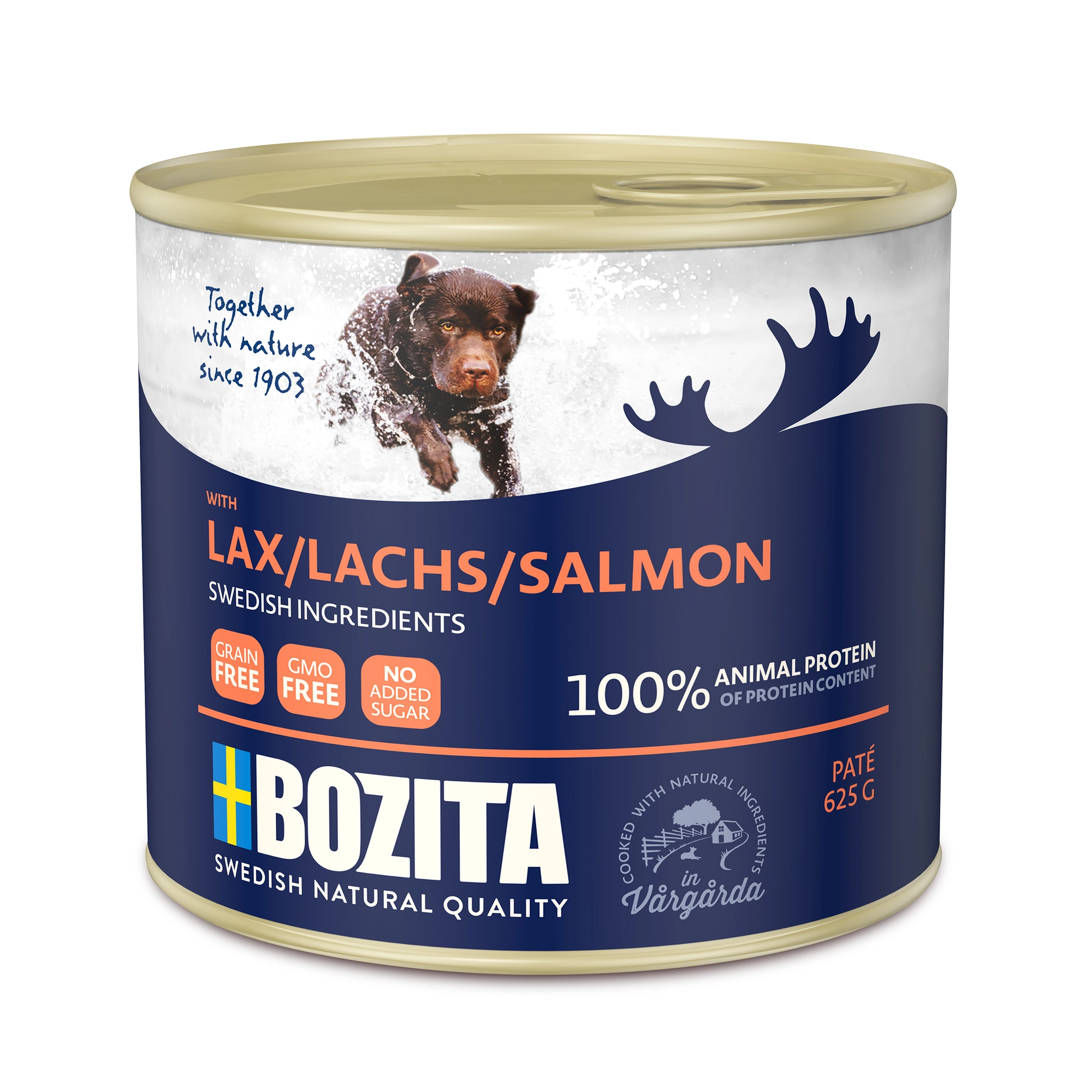 Paté Våtfoder För Hund Med Lax 625g