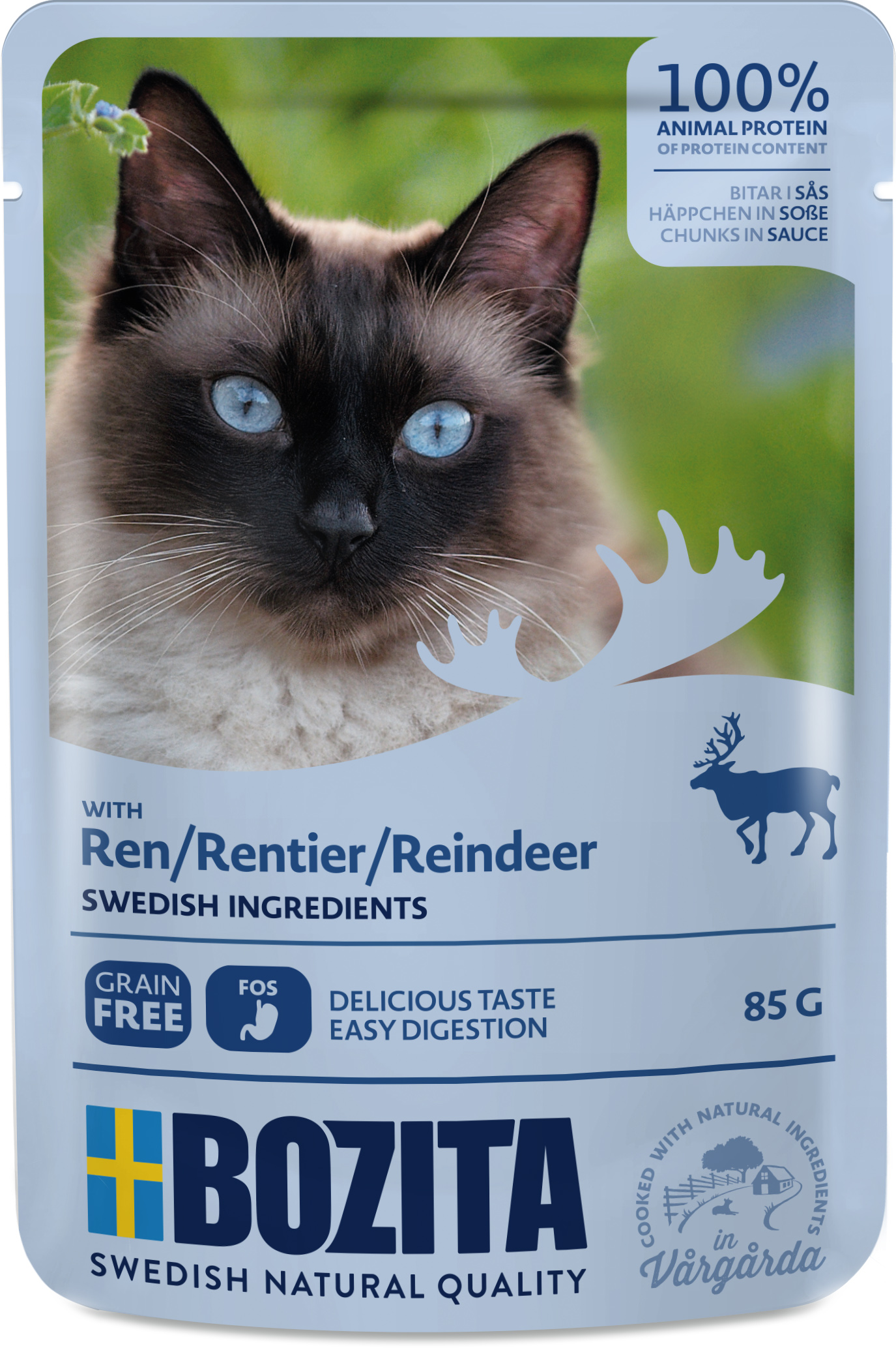 Reindeer Chunks in Sauce Våtfoder för katt 85g