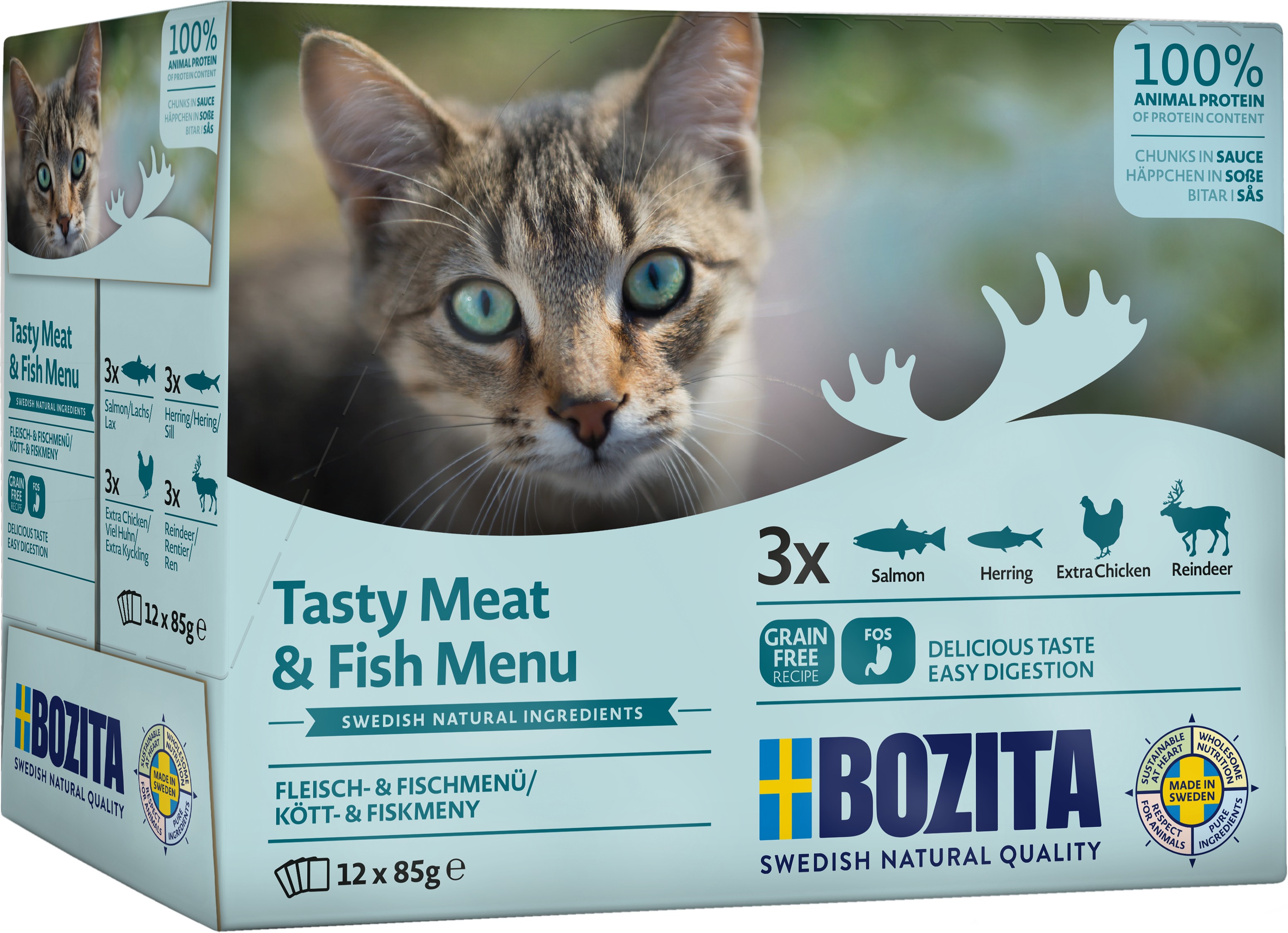Meat &amp; Fish in Sauce V&aring;tfoder f&ouml;r katt 12x85g