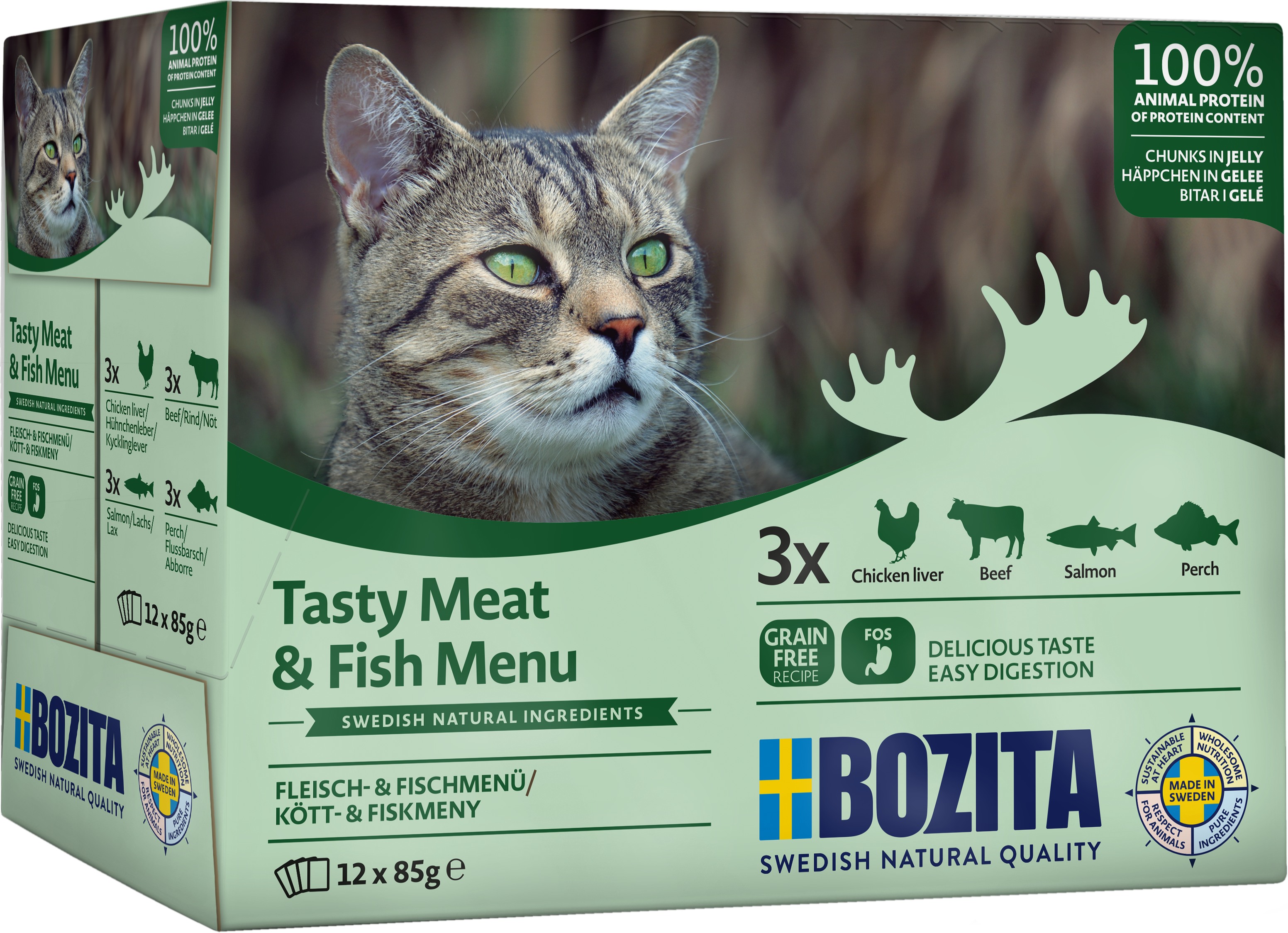 Meat &amp; Fish in Jelly V&aring;tfoder f&ouml;r katt 12x85g