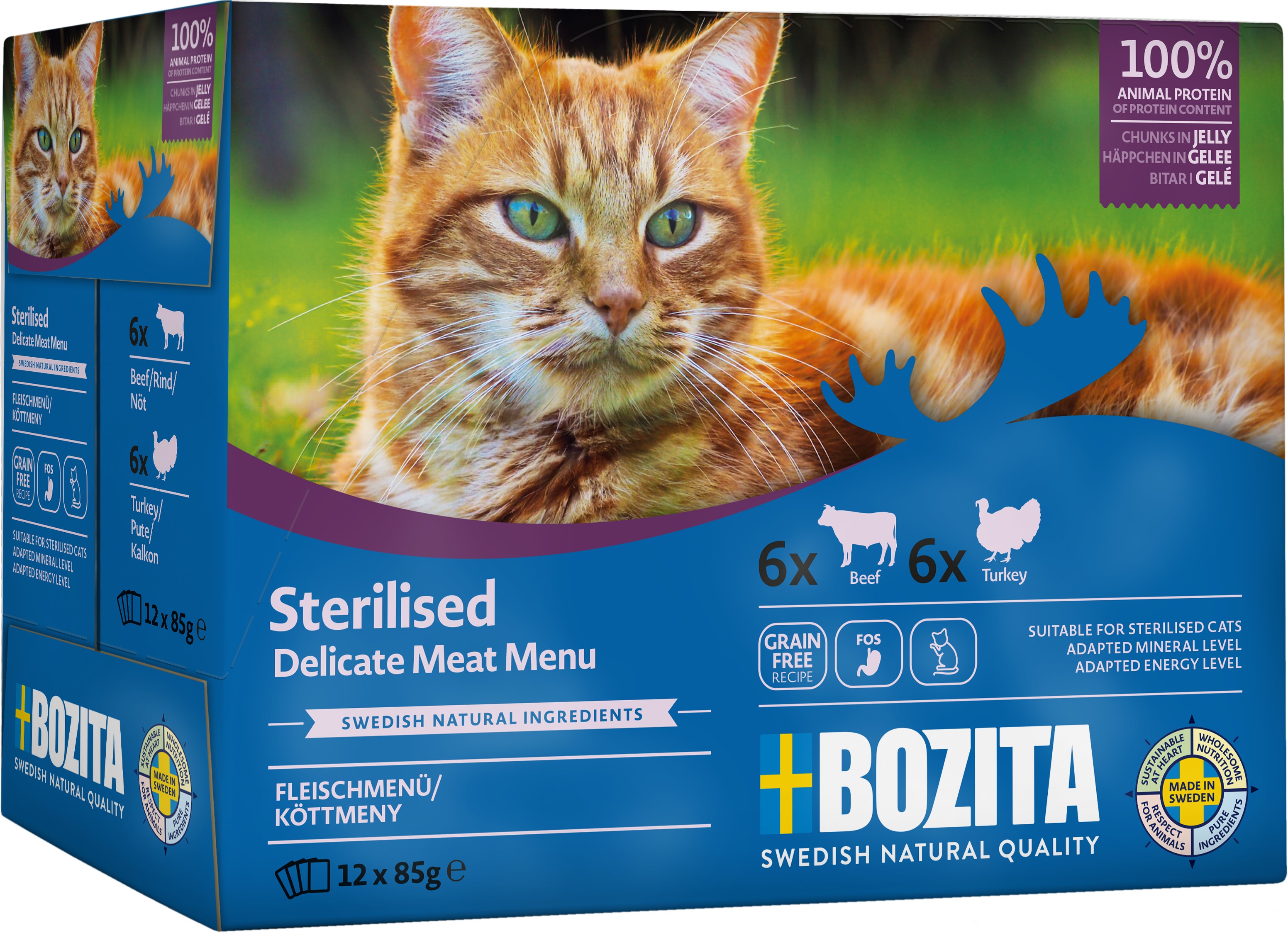Sterilised Meat in Jelly V&aring;tfoder f&ouml;r katt 12x85g