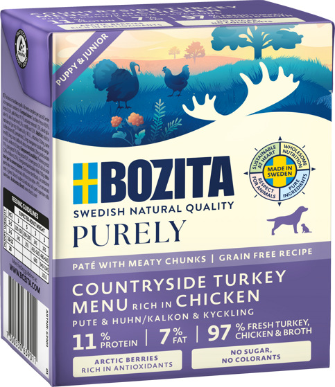 Purely Dog Pat&eacute; Puppy Turkey V&aring;tfoder 370g