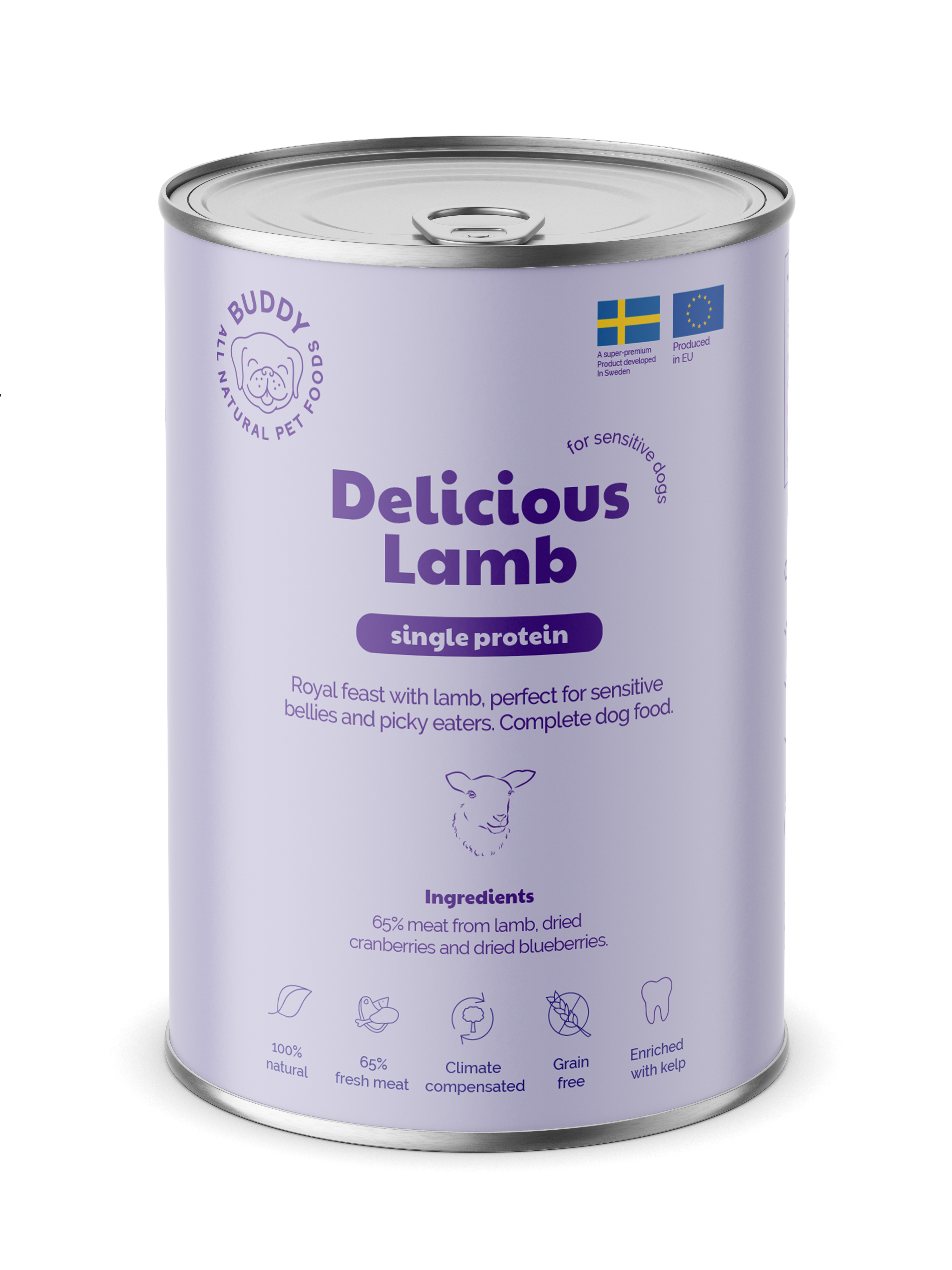 Delicious Lamb V&aring;tfoder f&ouml;r hund 400g