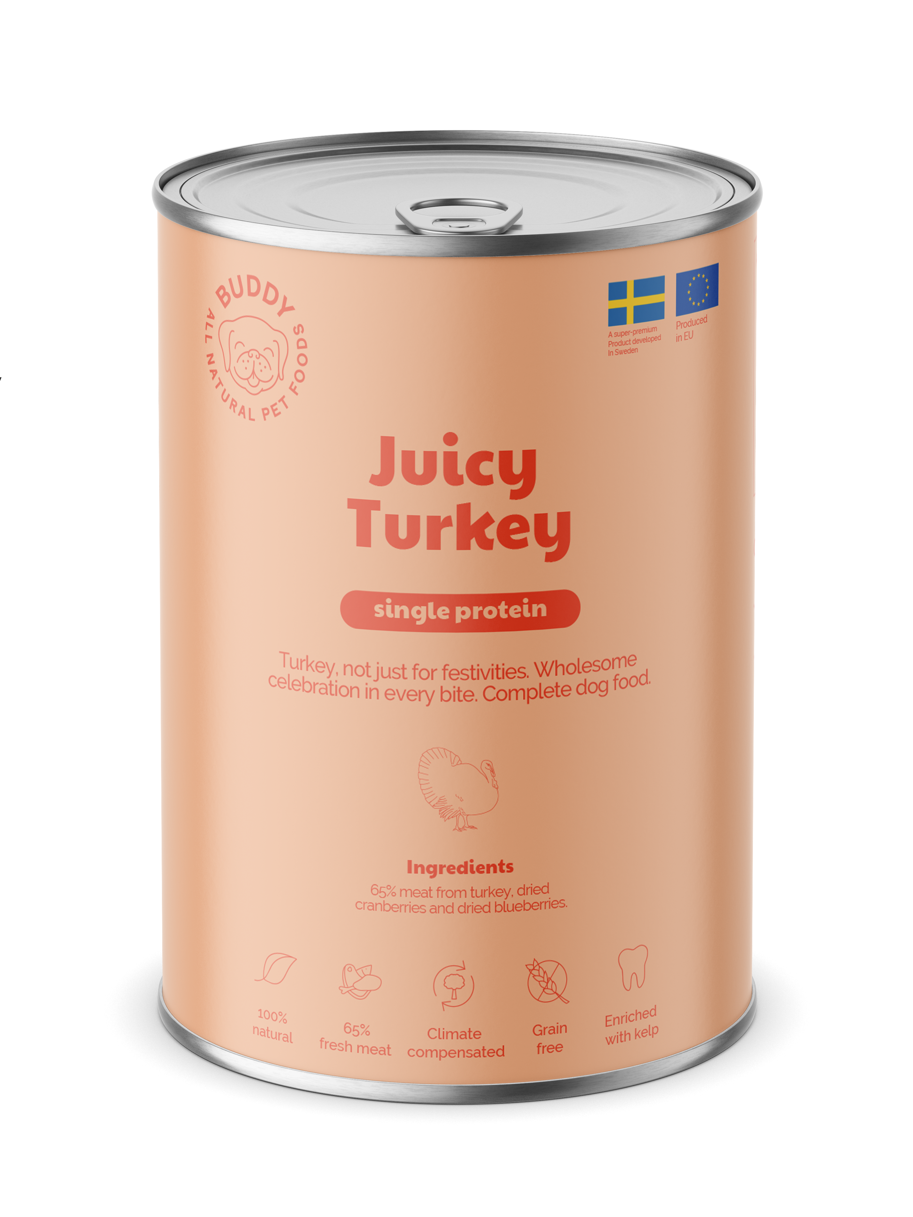 Juicy Turkey V&aring;tfoder f&ouml;r hund 400g