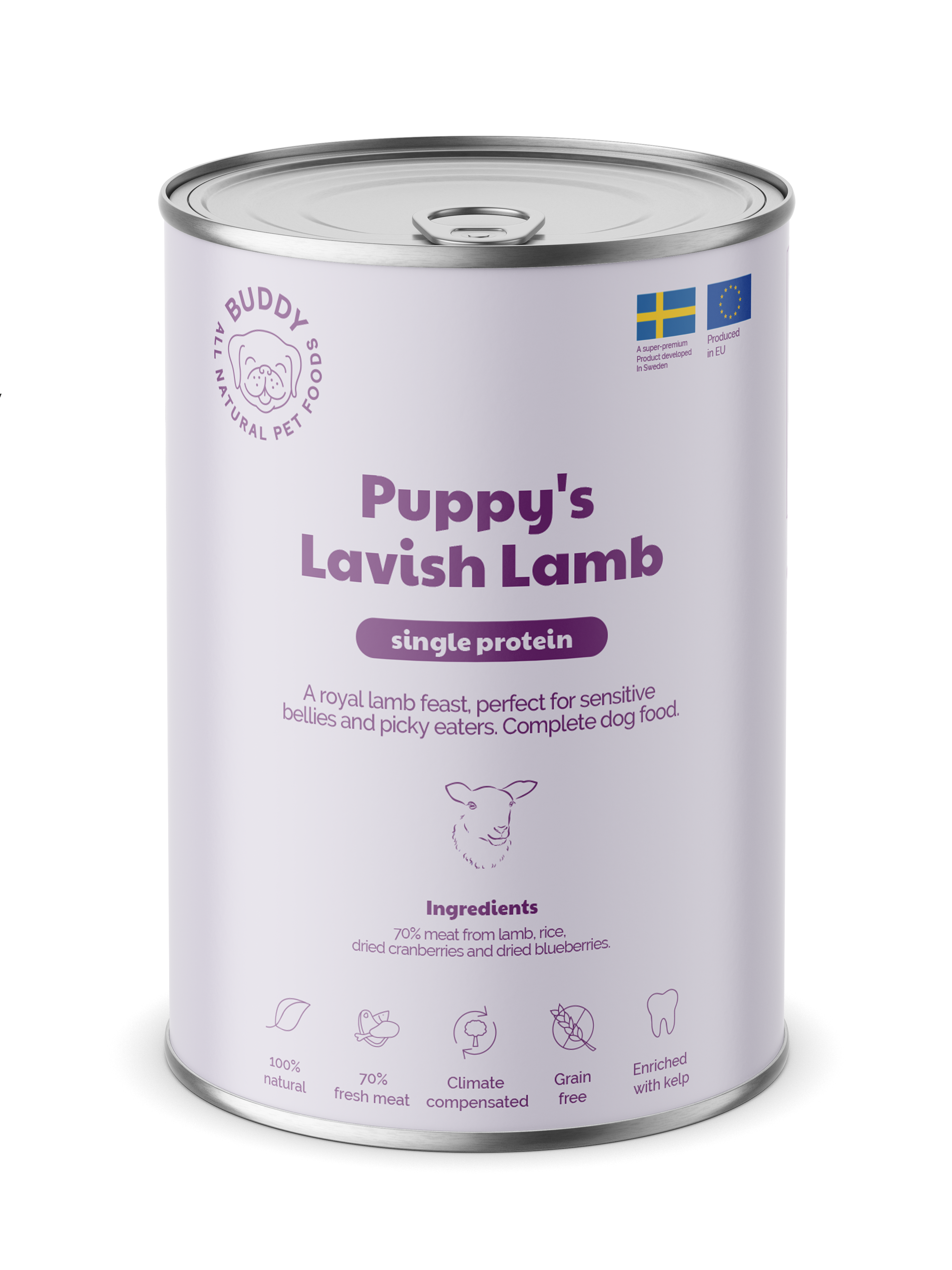 Puppy Lavish Lamb V&aring;tfoder f&ouml;r hund 400g