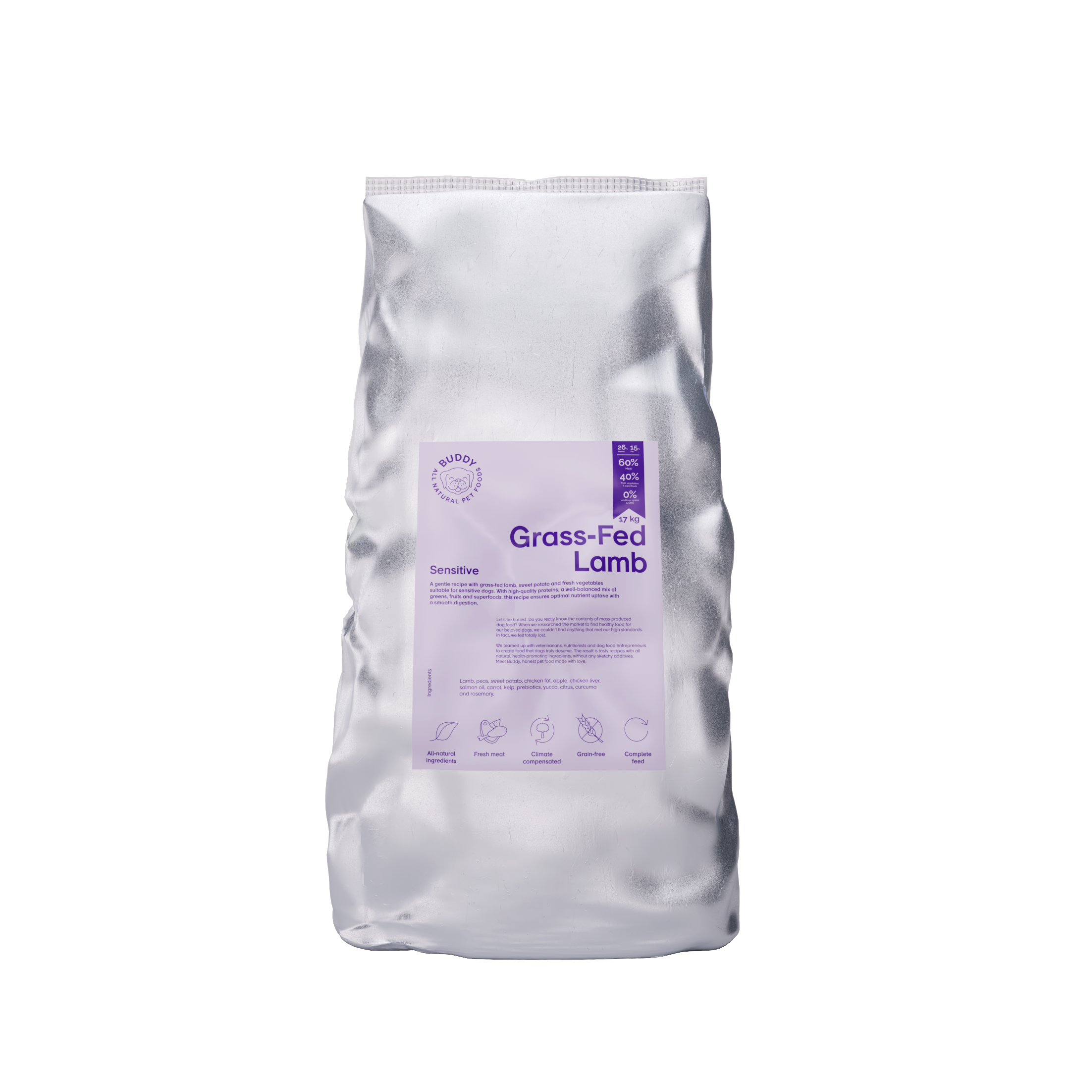 Grass-Fed Lamb Torrfoder för hund 17kg
