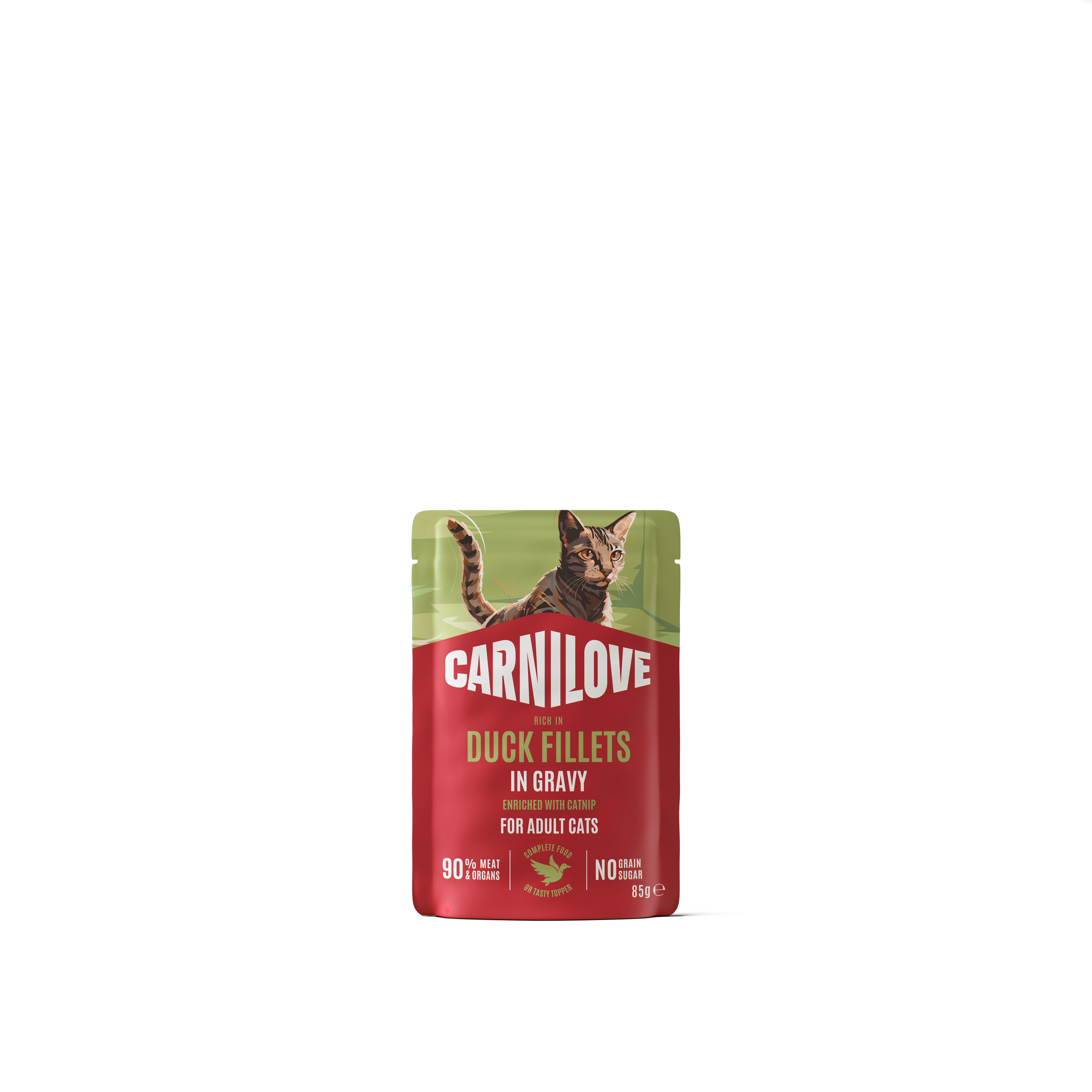 Cat Pouch Gravy Duck enriched with Catnip 85g