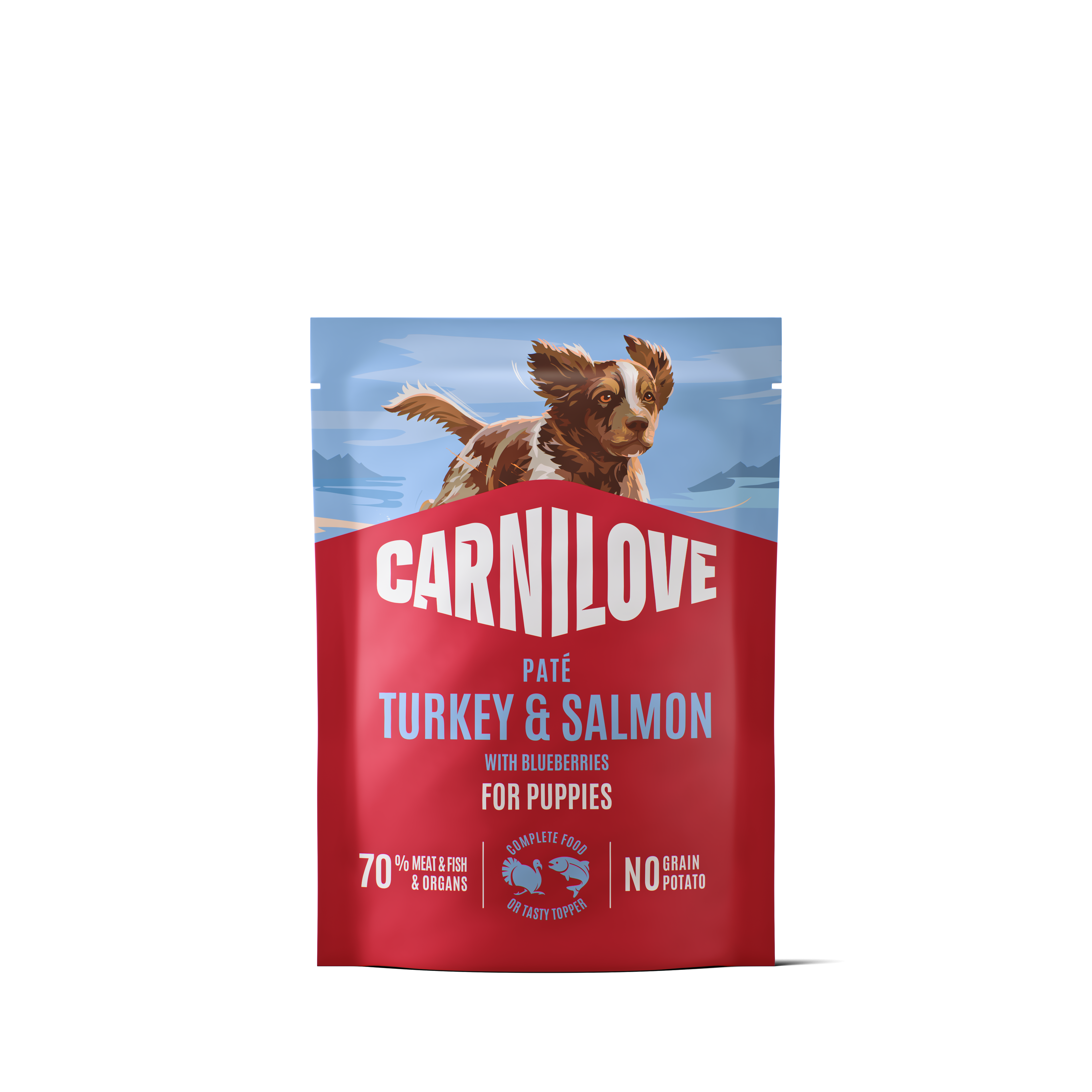 Dog Pouch Pat&eacute; Turkey &amp; Salmon Puppy 300g
