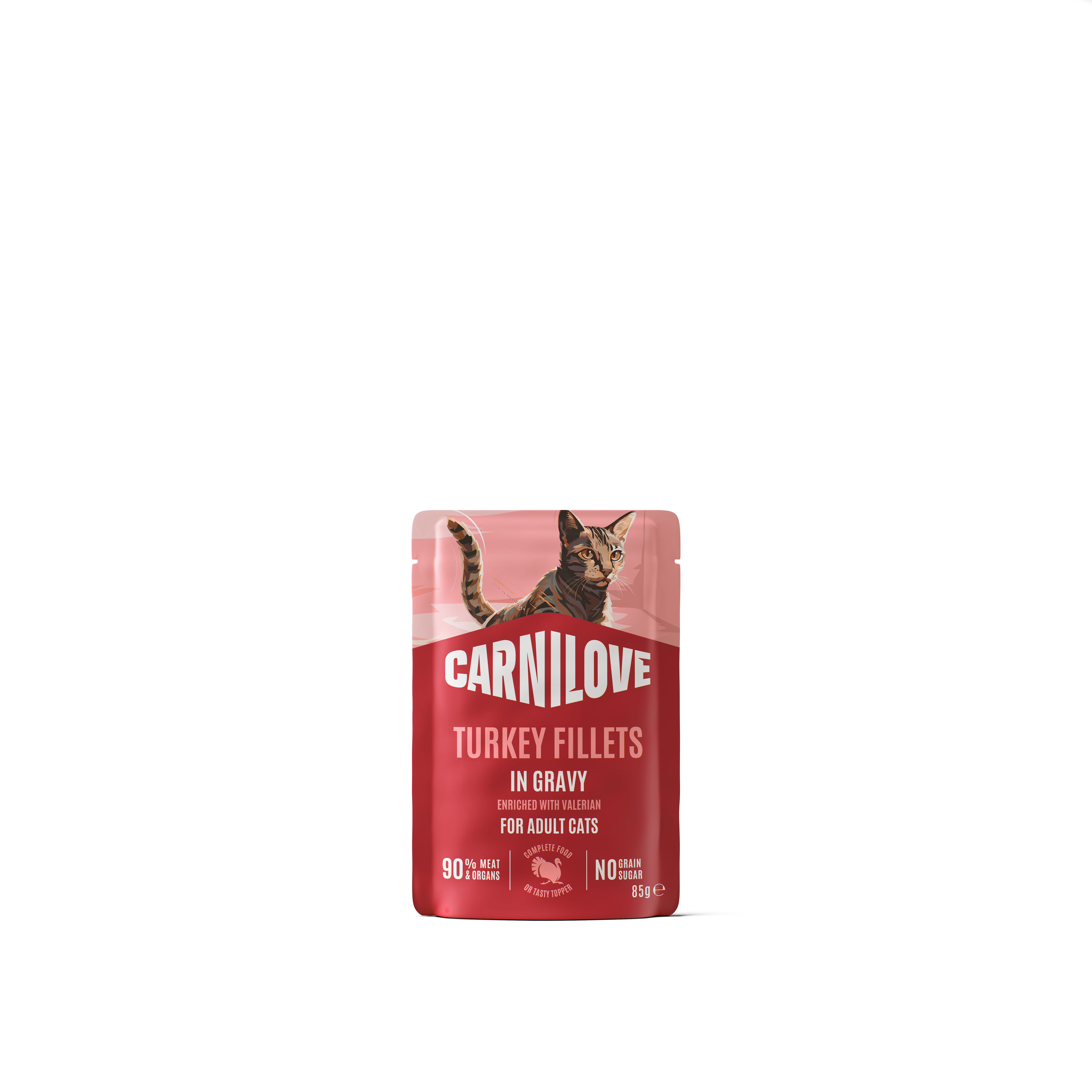 Cat Pouch Gravy rich in Turkey enriched with Valerian 85g