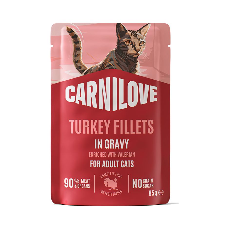 Carnilove Cat Pouch Gravy rich in Turkey enriched with Valerian - 85 g