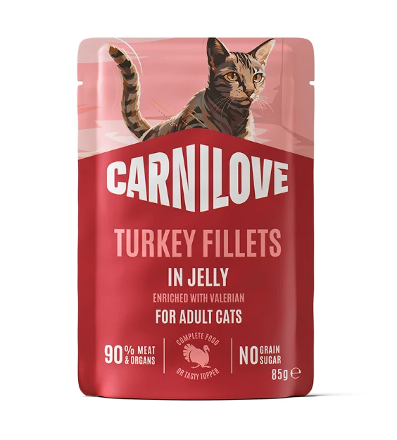 Cat Pouch Jelly Turkey with Valerian 85g