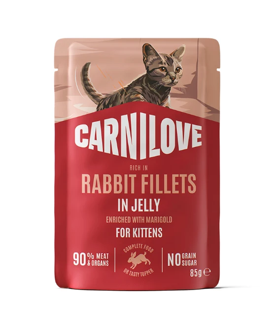 Cat Pouch Jelly Rabbit with Marigold Kitten 85g