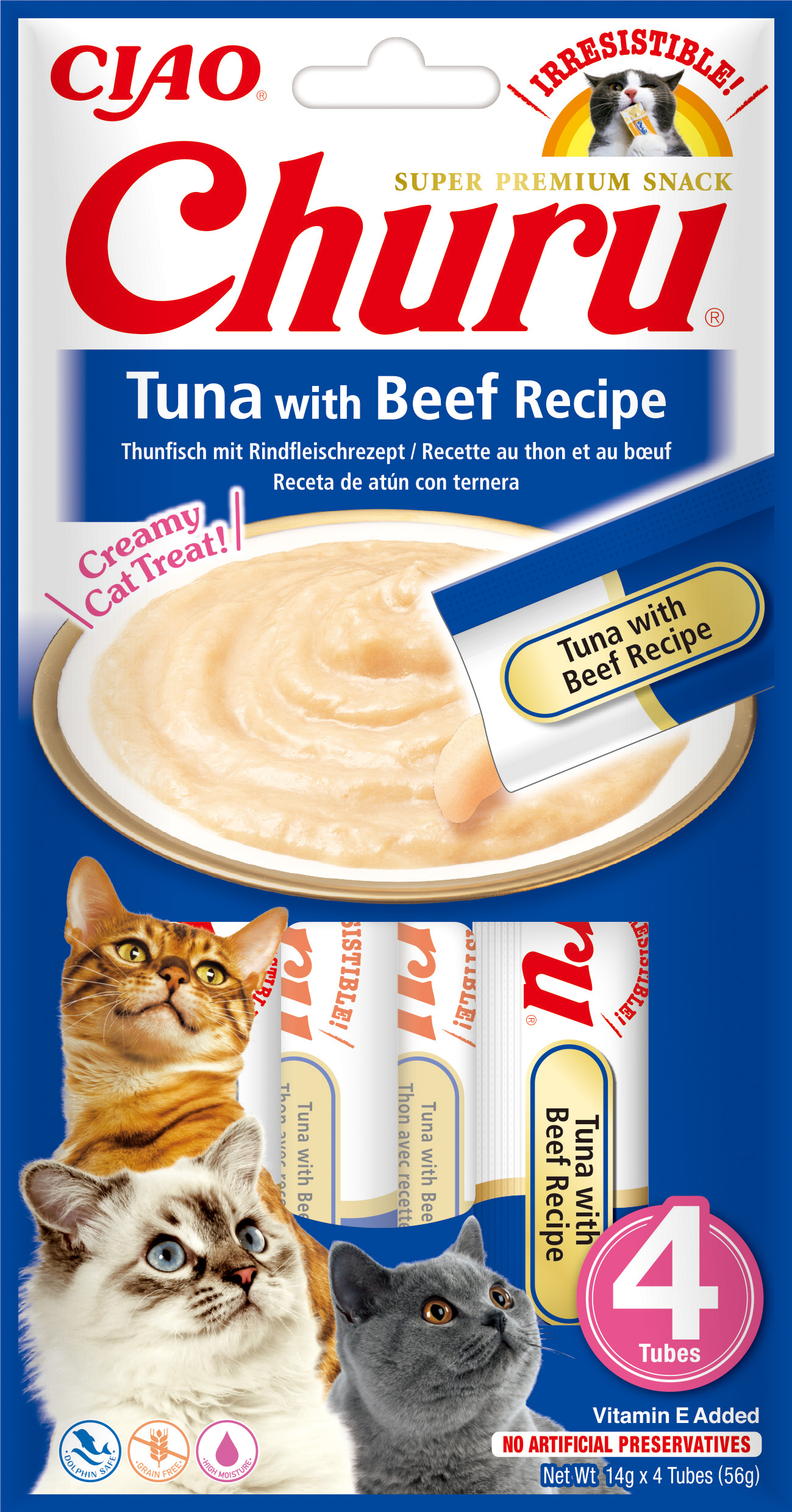 Cat Cremy Tuna with Beef 4x14g