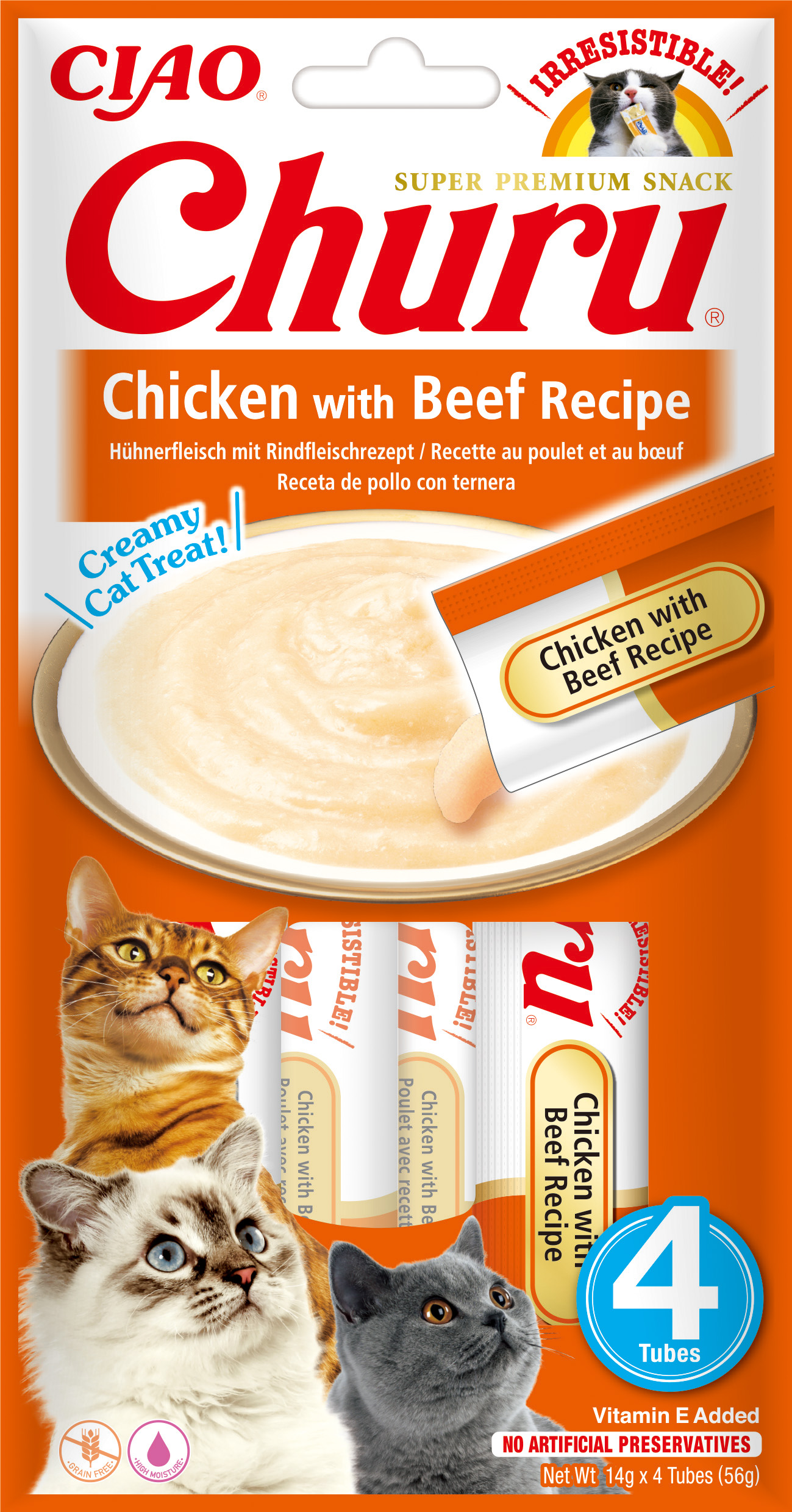 Cat Cremy Chicken with Beef 4x14g