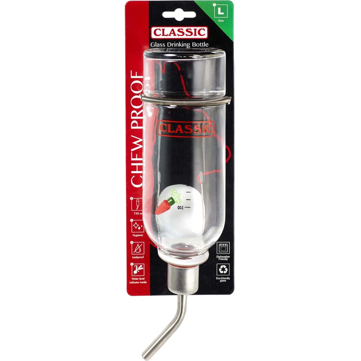 Vattenflaska glas L 750ml