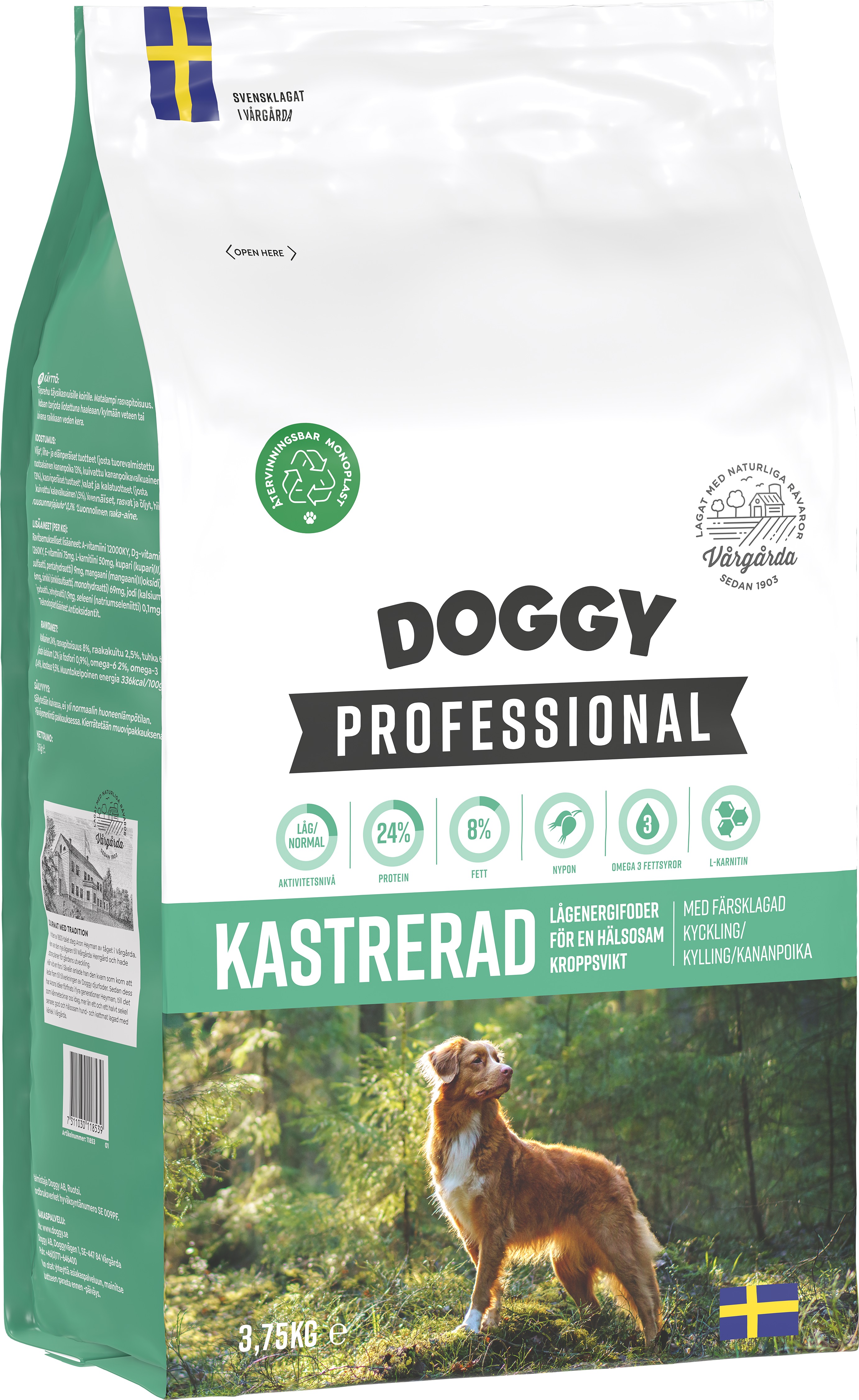 Kastrerad Hundfoder 3,75kg