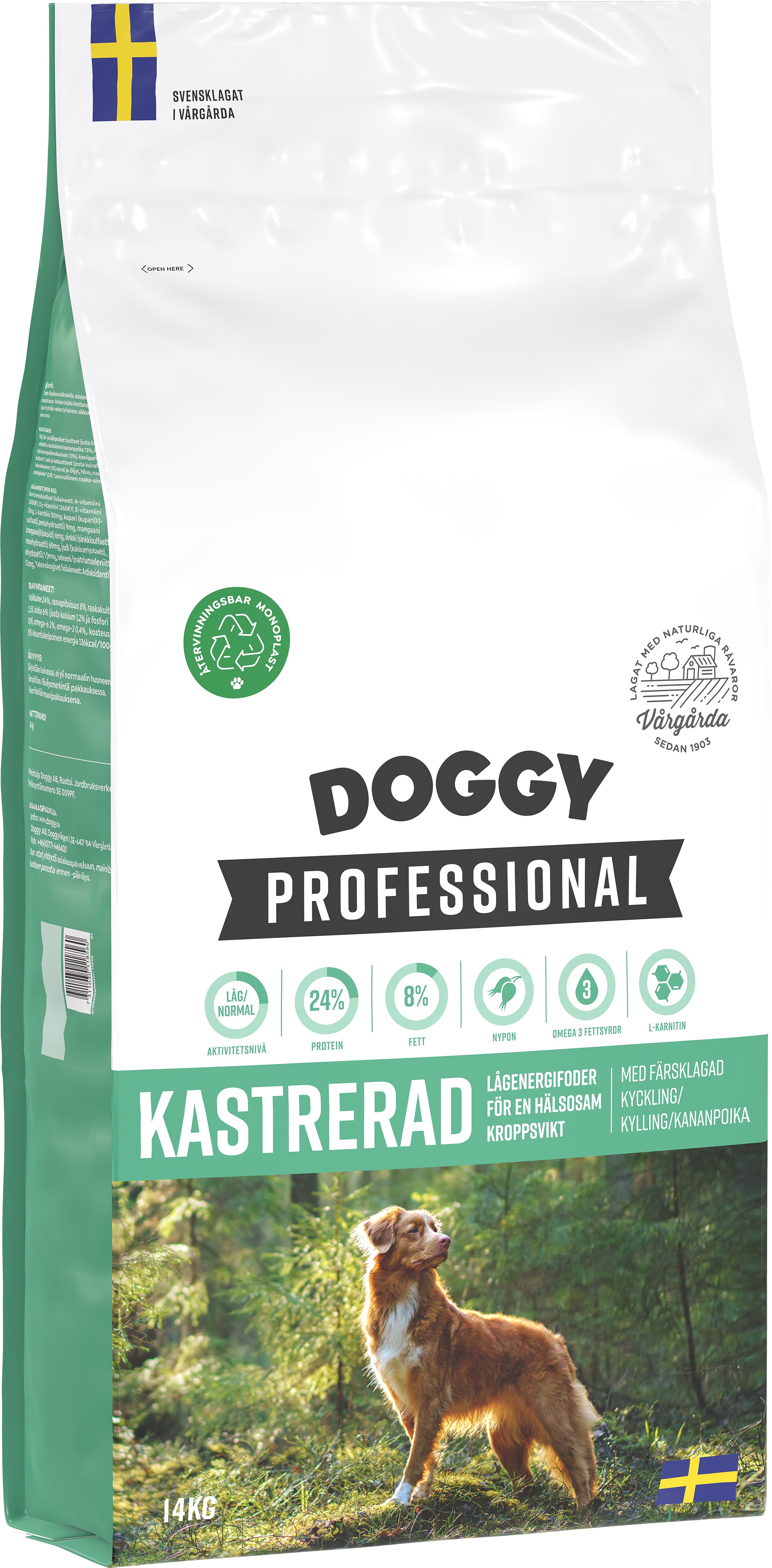 Kastrerad Hundfoder 14kg
