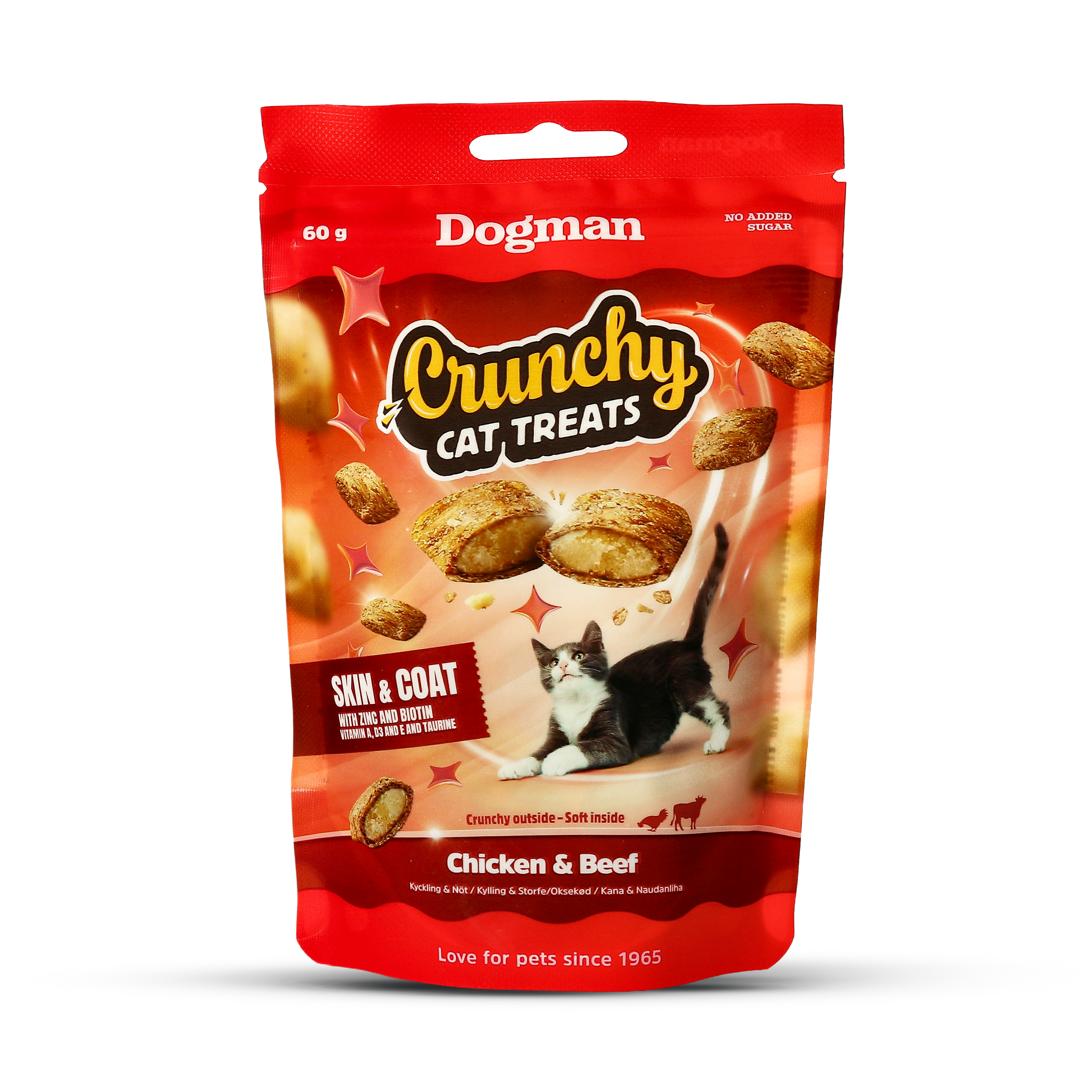 Kattgodis Krispiga Kuddar Hud & Päls 60g