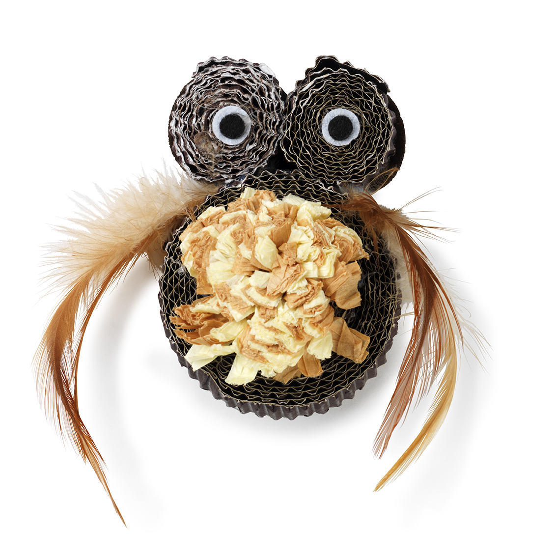 Kattleksak Natural Uggla Brun