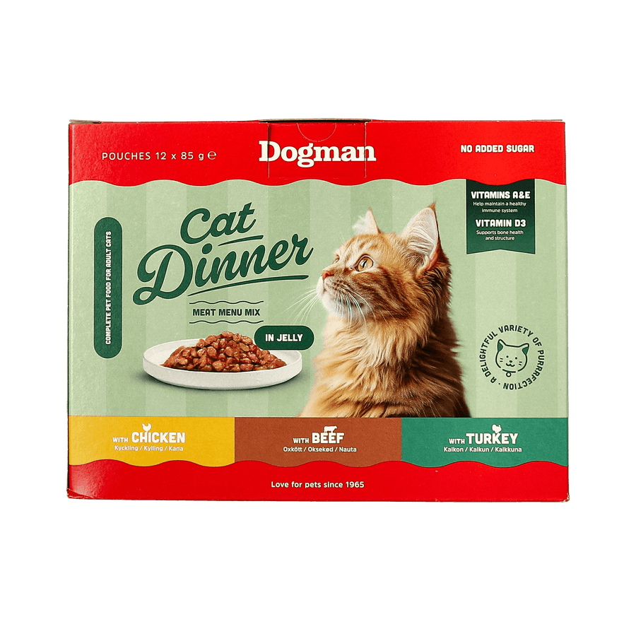Cat Dinner in Jelly V&aring;tfoder f&ouml;r katt 12x85g