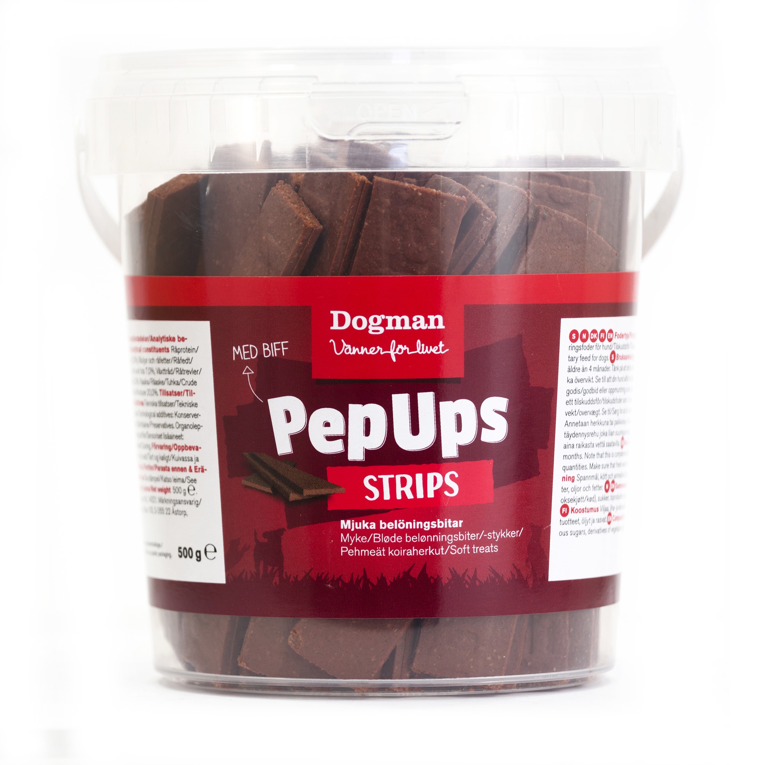 Pepups Strips Biff Hundgodis 500g