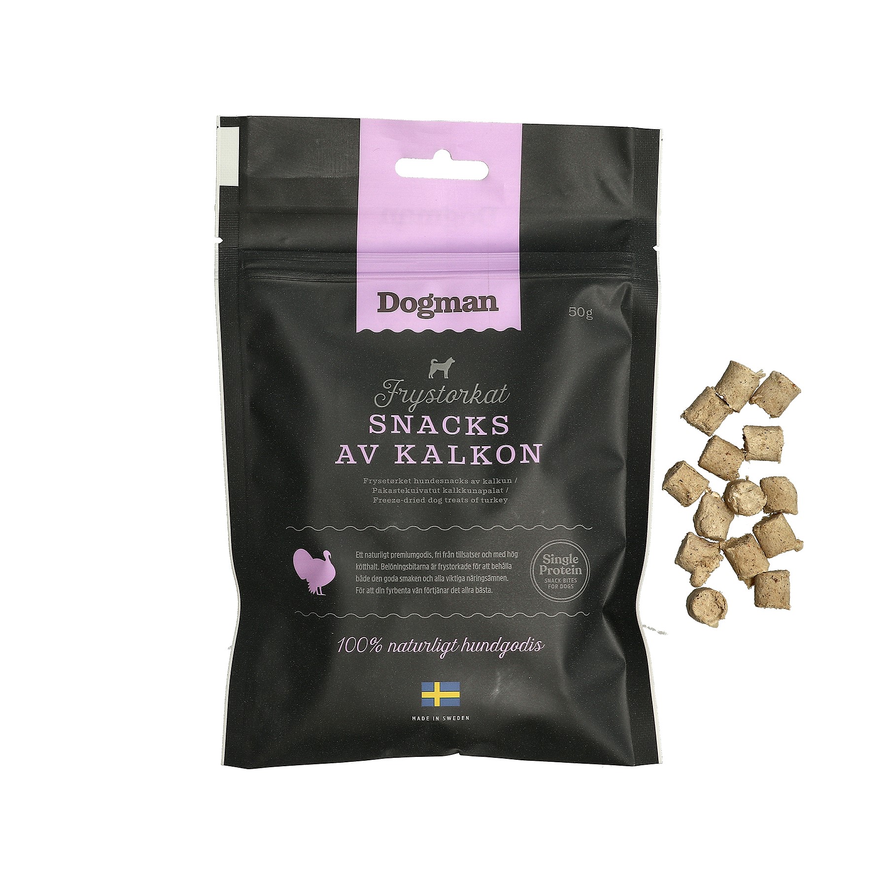 Frystorkat Snacks av Kalkon 50g