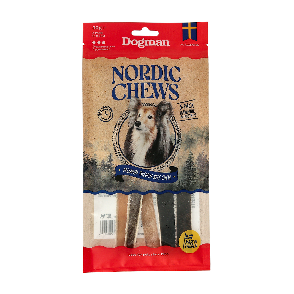 Nordic Chews Beef Rawhide Ministrips 5p