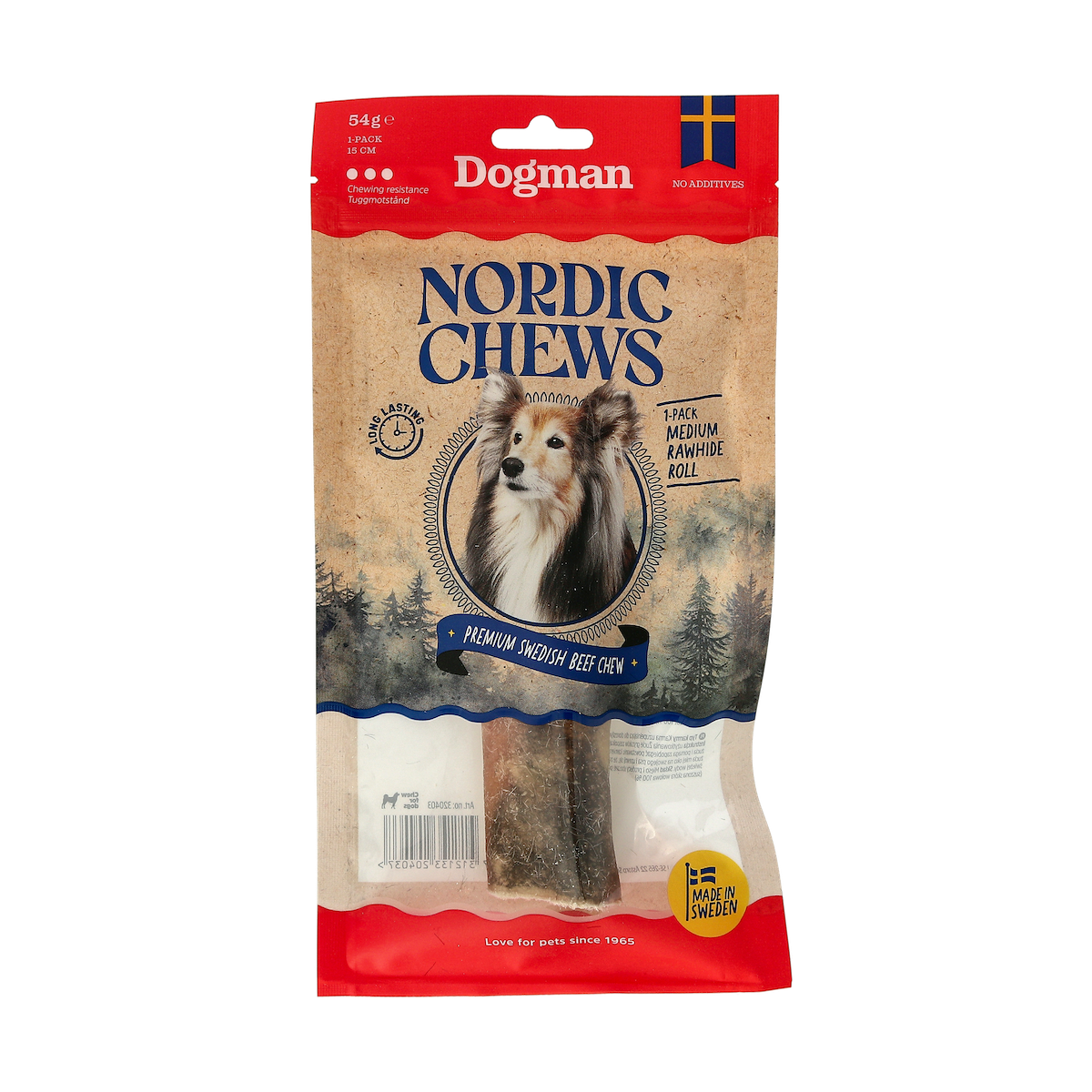 Nordic Chews Beef Rawhide Roll Medium 1p