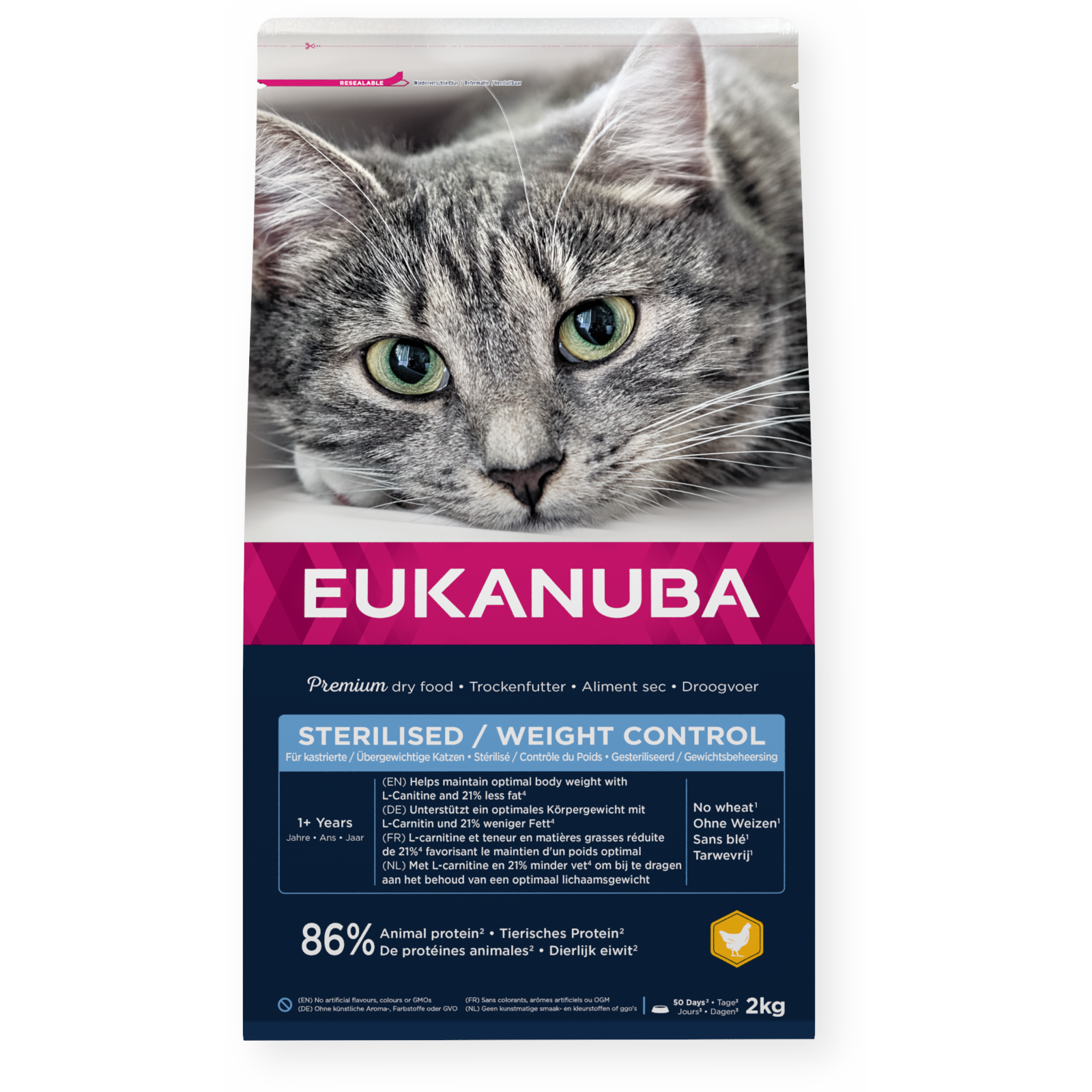 Eukanuba Cat Adult Sterilised & Weight Control Chicken Torrfoder till Katt
