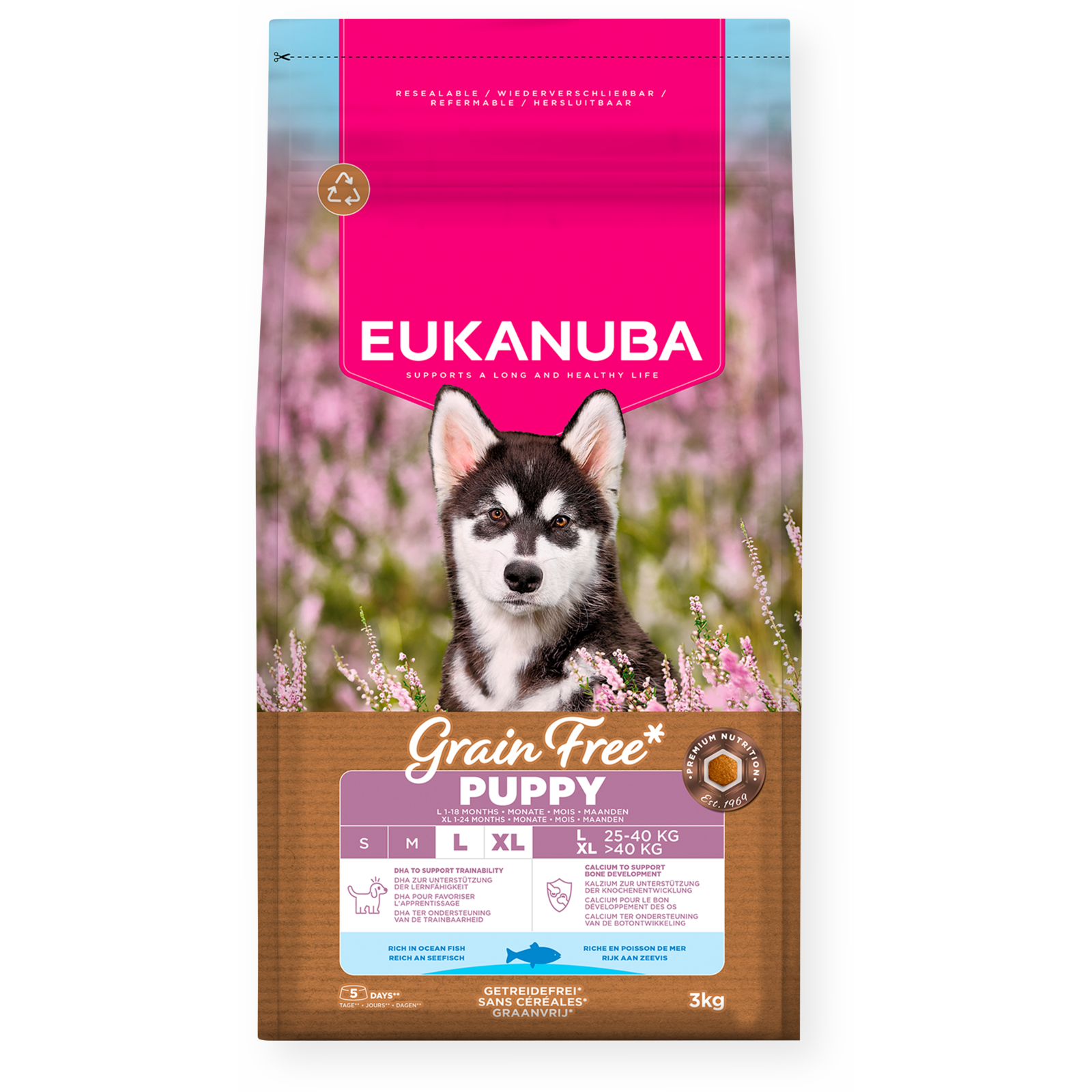 Dog Grain Free Puppy &amp; Junior Large Ocean Fish 3kg