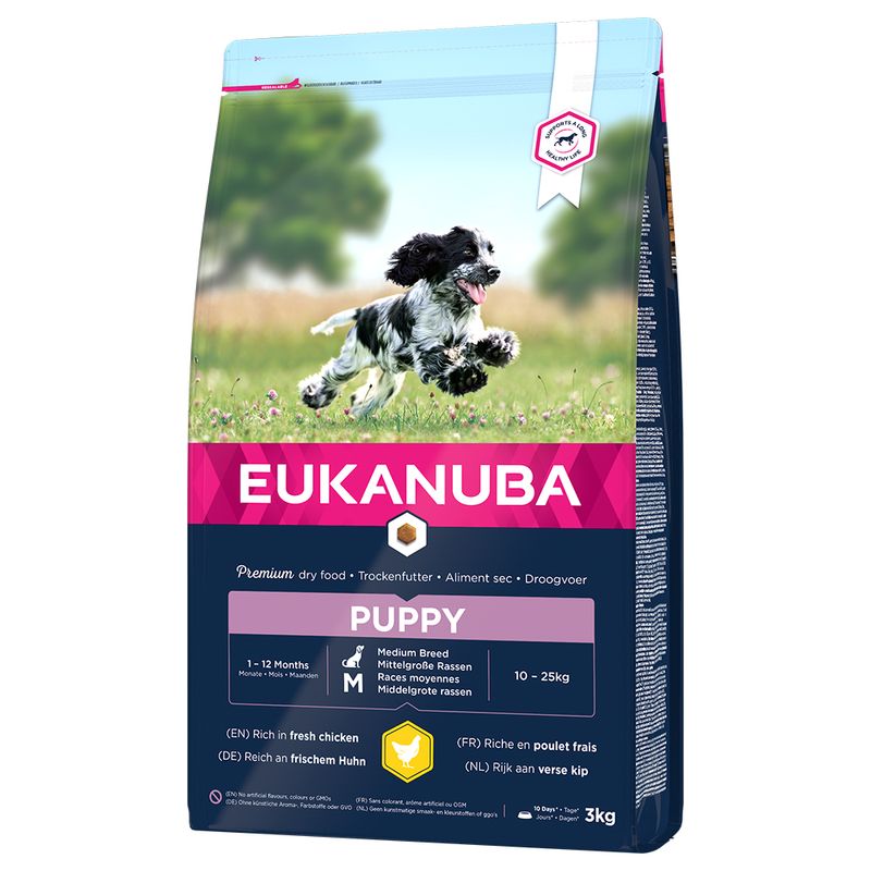 Dog Puppy Medium Torrfoder för hund 3kg