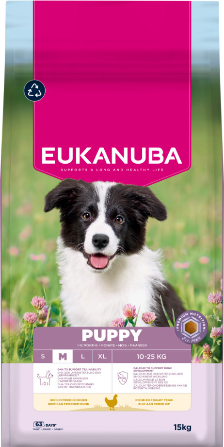 Dog Puppy Medium Torrfoder för hund 15kg