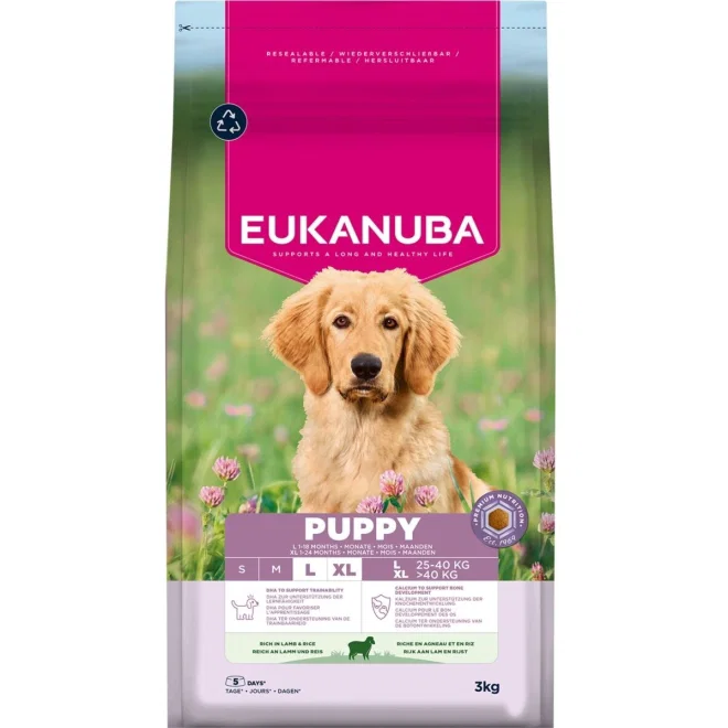 Dog Puppy Large Lamb &amp; Rice Hundfoder 3kg