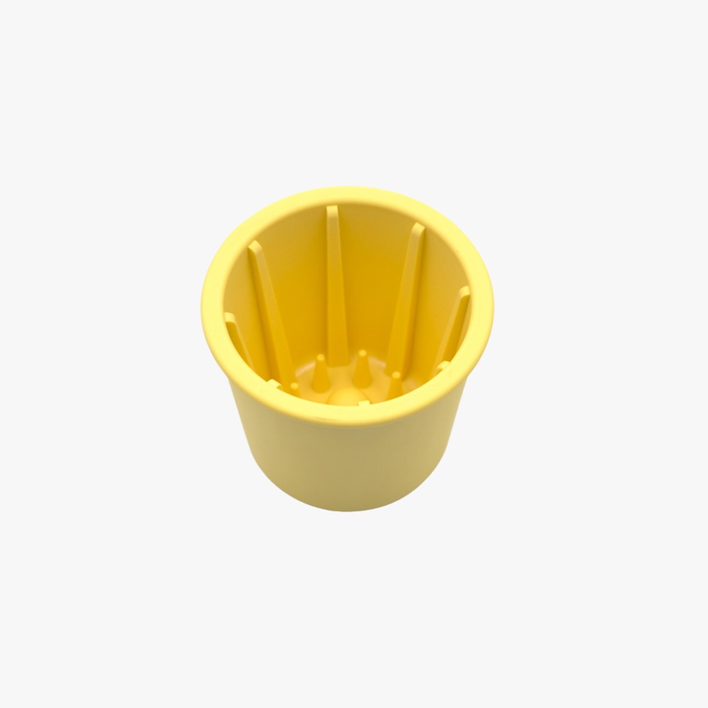 Fibeek Slowfeeder-kopp Gul 10cm