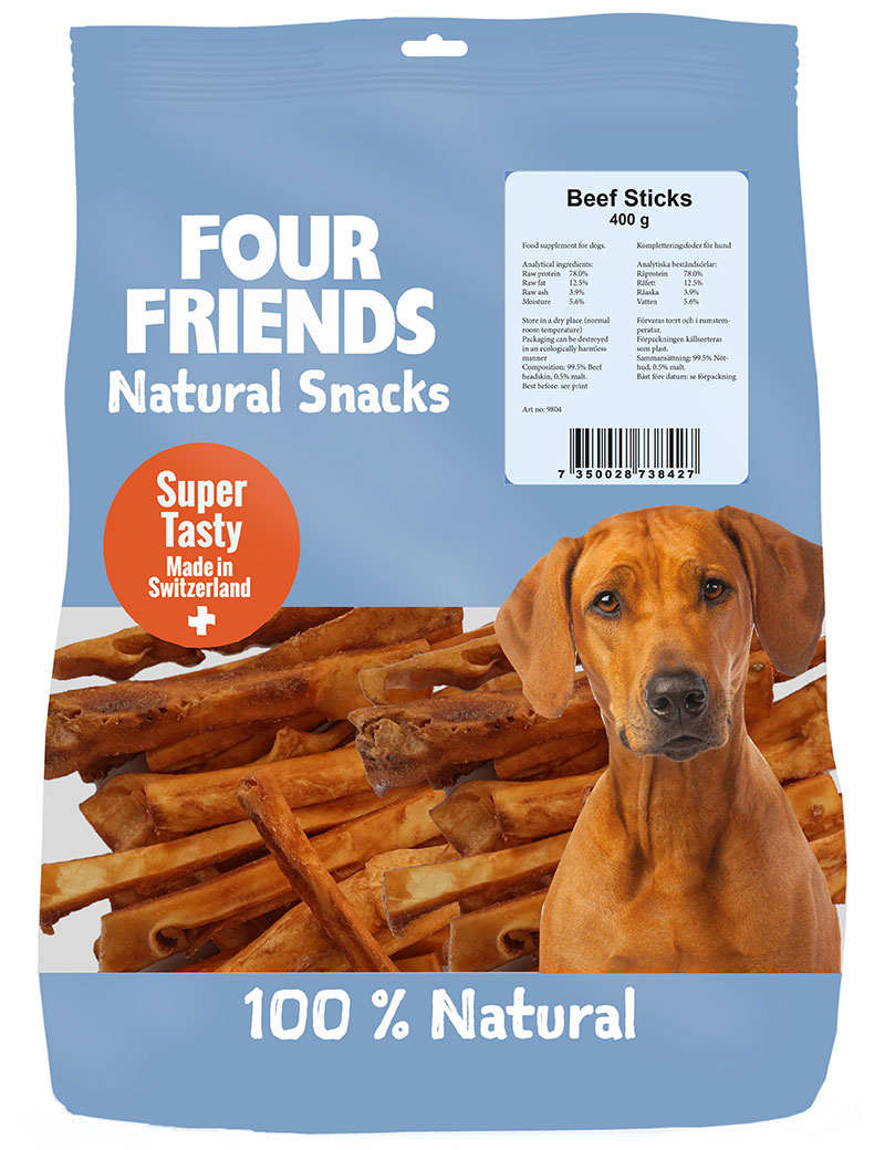 Hundgodis FourFriends Beef Sticks 400g