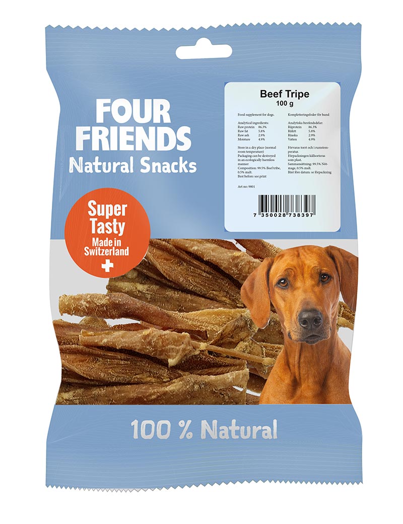 Hundgodis FourFriends Beef Tripe 100g