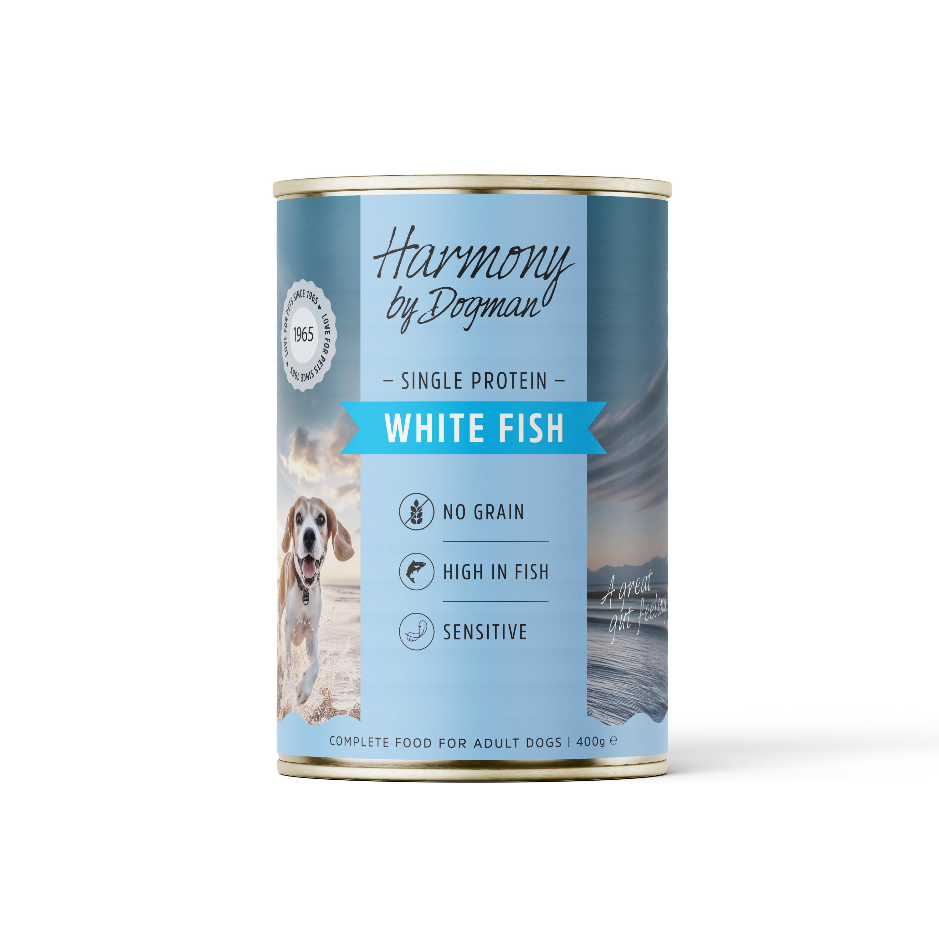 Våtfoder för hund White Fish Can 400g
