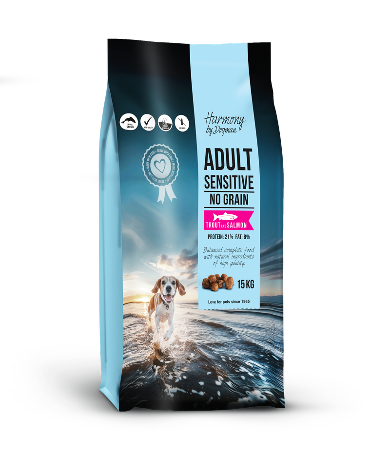 Adult Sensitive spannmålsfritt hundfoder 15kg