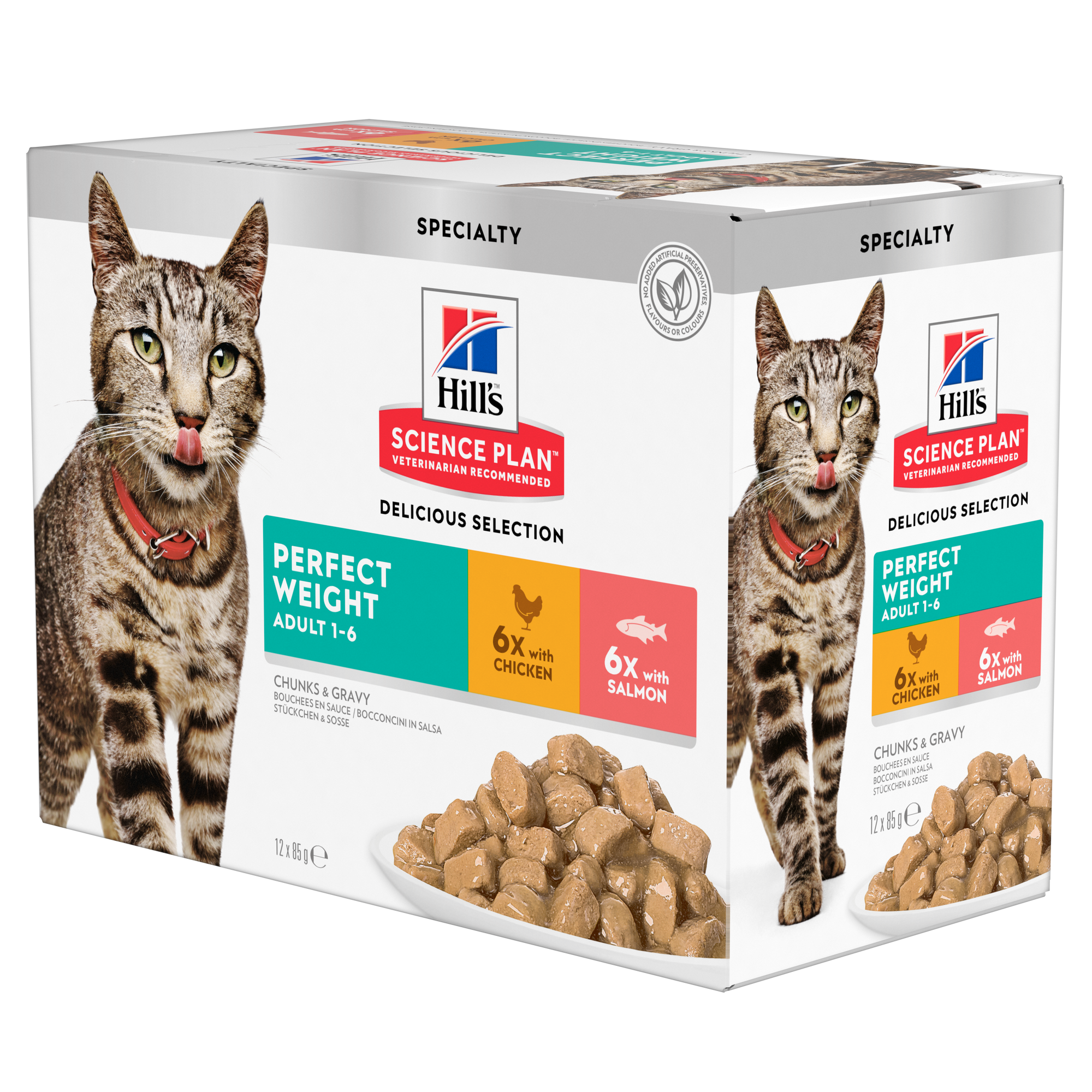 Adult Perfect Weight våtfoder med kyckling och lax för katt - 12 x 85 g