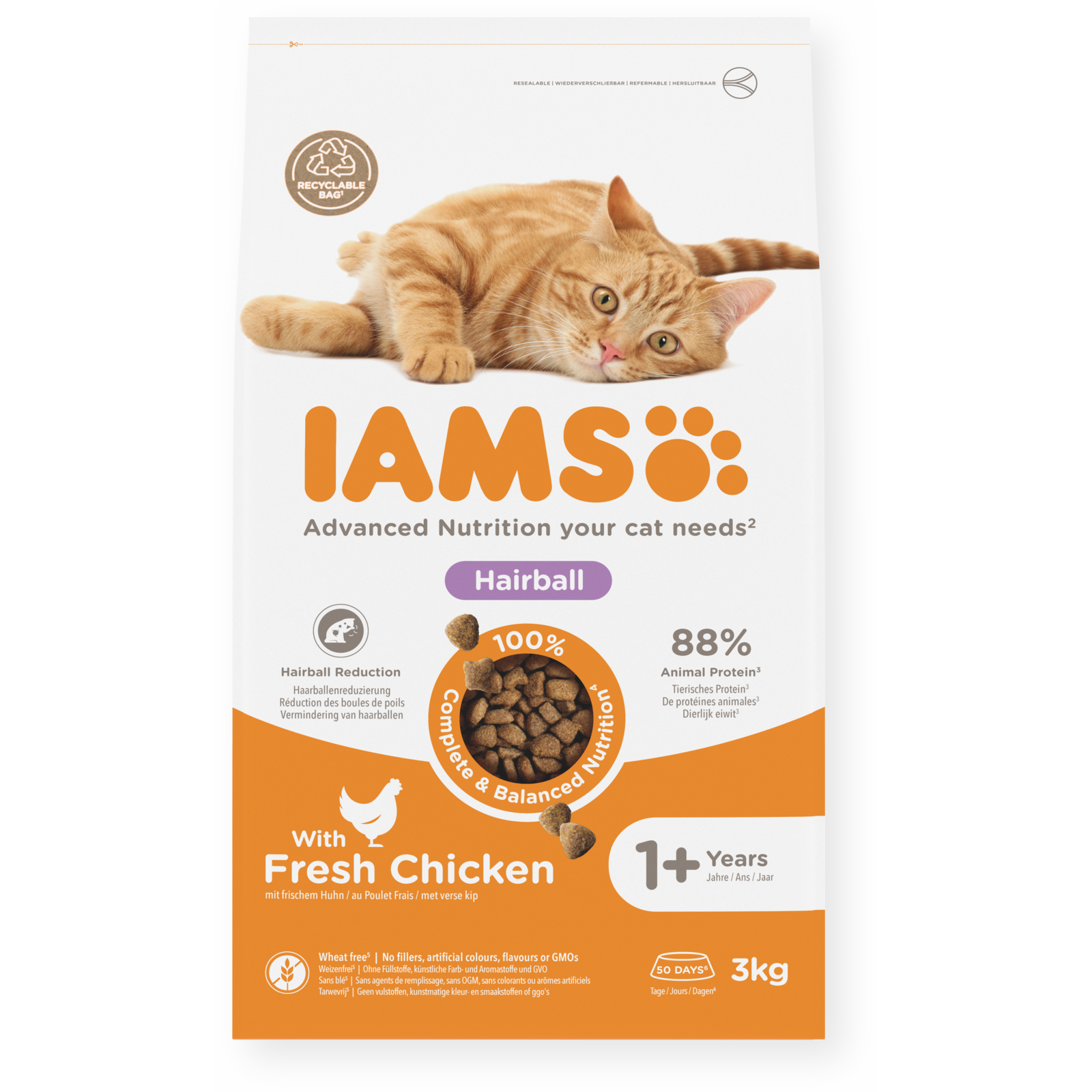 Cat Adult Hairball Fresh Chicken 3kg