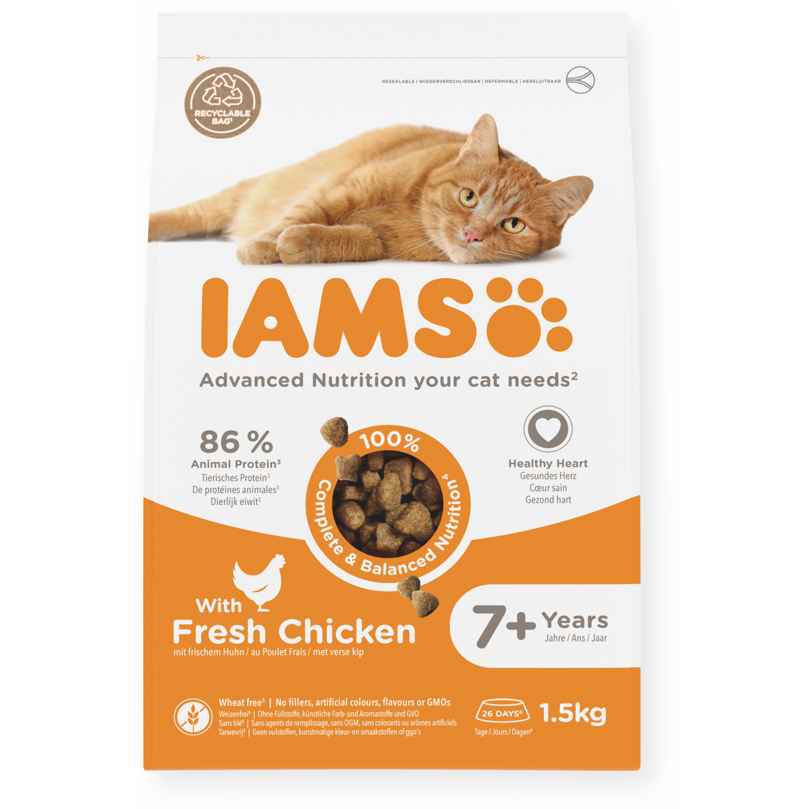 IAMS Advanced Nutrition Senior Cat 7+ med kyckling 10 kg