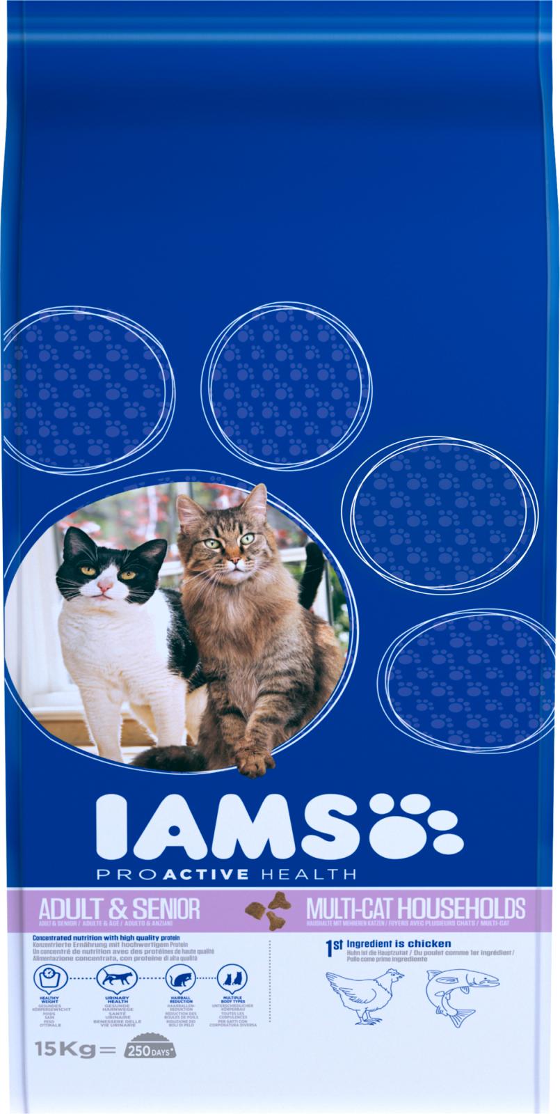 IAMS Pro Active Health Adult Multi-Cat Household - 15 kg