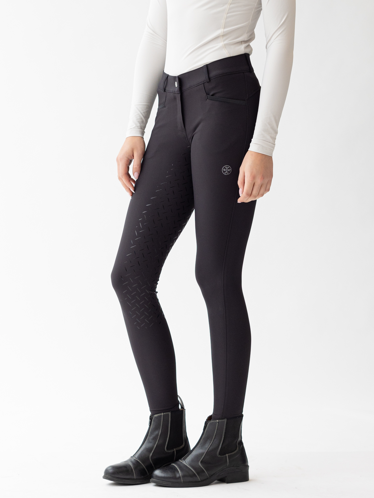 Hedvig Ridbyxa Kn&auml;skodd Svart