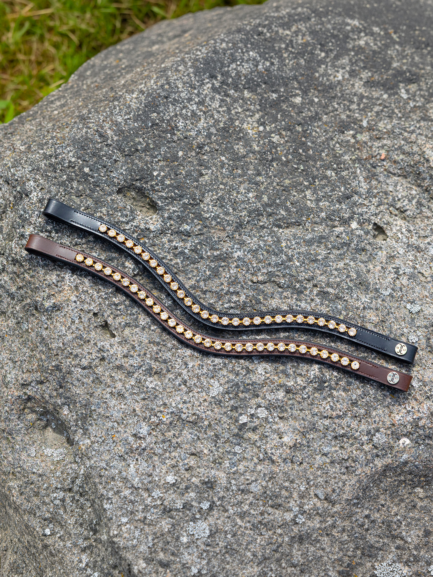 Pannband Kristall Guld Brun