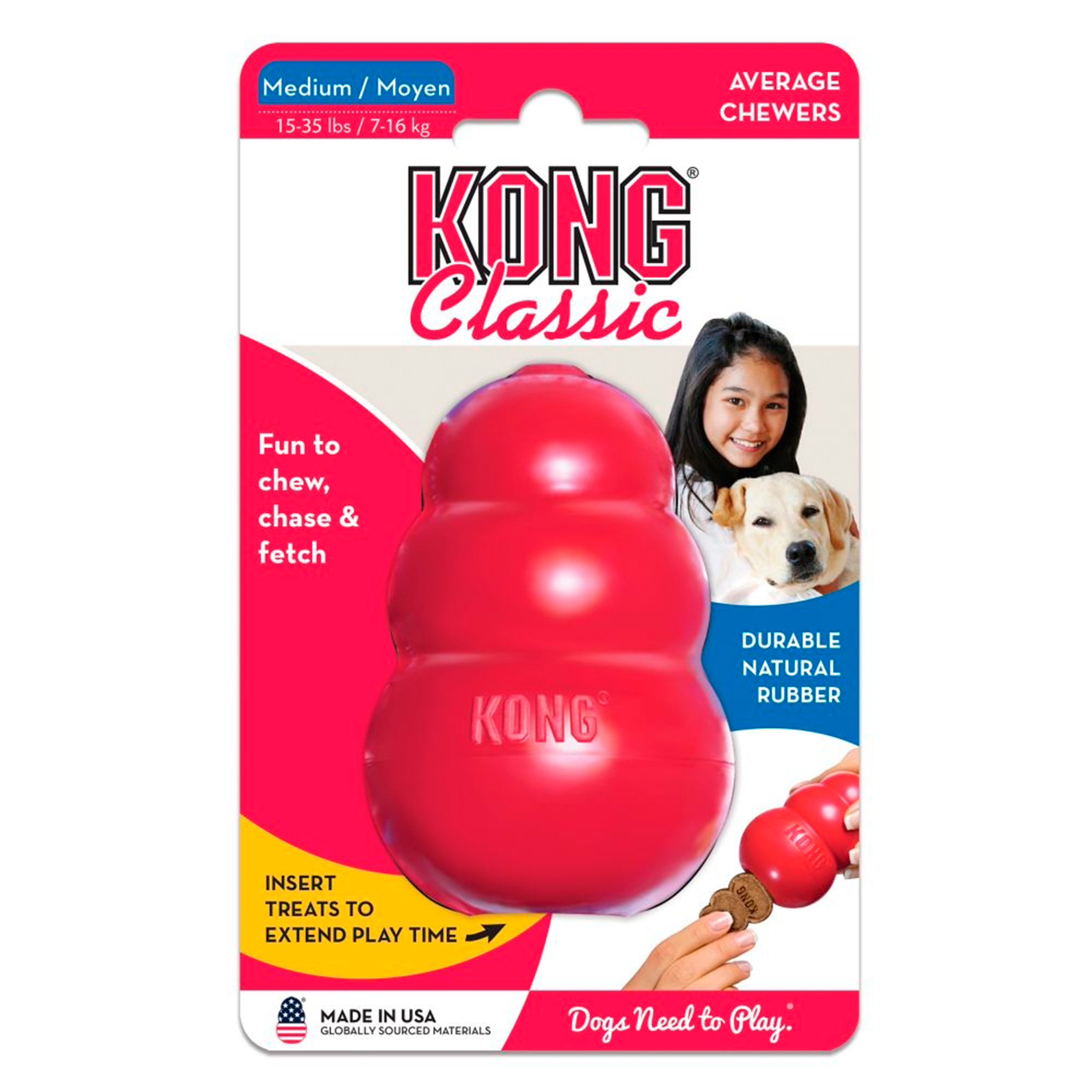 Classic Aktiveringsleksak för hund Röd M